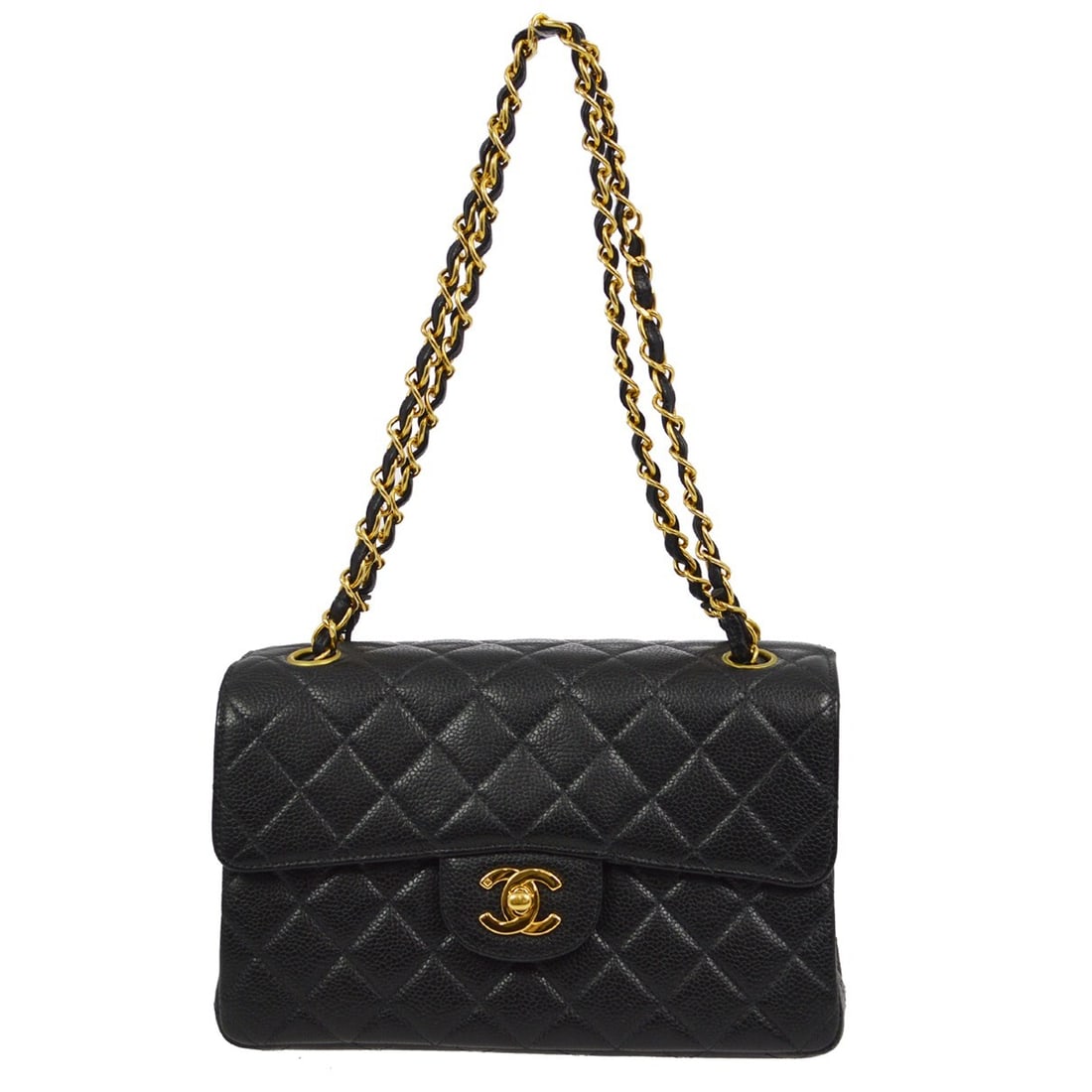 Chanel Black Caviar Skin Double Sided Classic Flap Shoulder Bag (1 of 9)