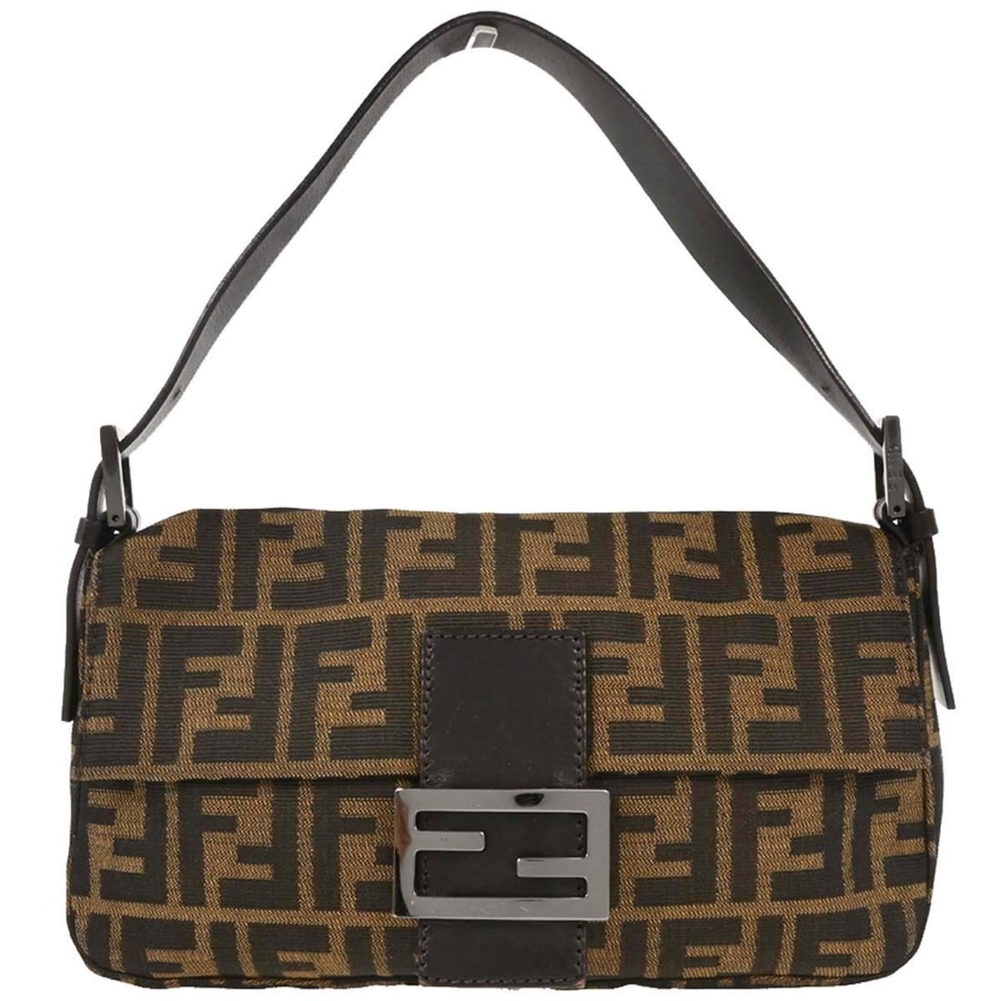 Fendi Brown Zucca Baguette Handbag 2305.8BR000.019 Silver Hardware (1 of 10)