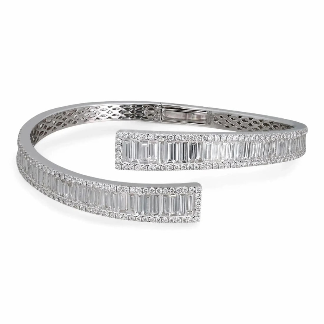 Rachel Koen 5.75Ctw Natural Diamond Bypass Bangle Bracelet 18K White Gold (1 of 6)
