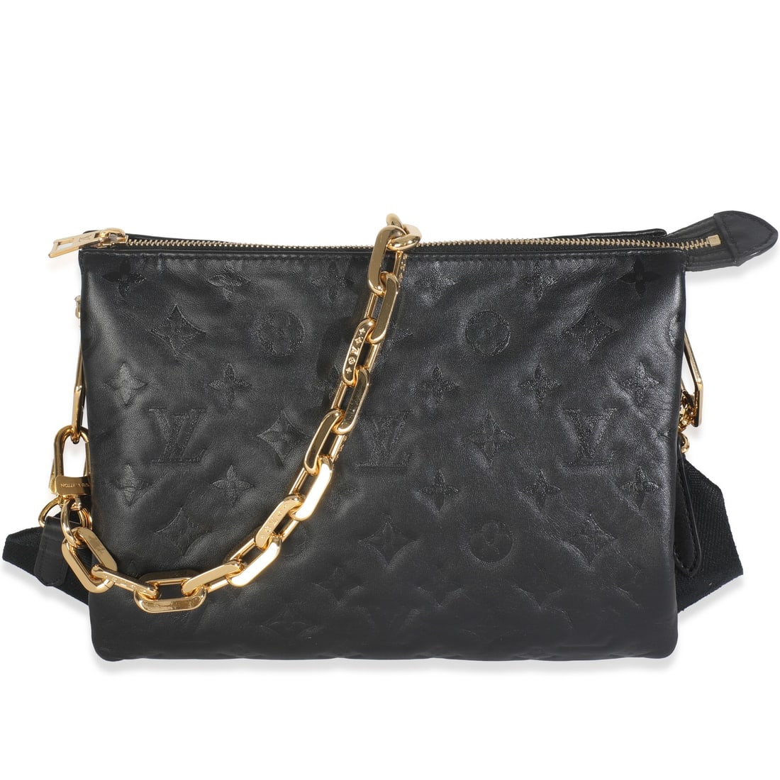 Coussin PM Shoulder Bag in Black Monogram Lambskin with Removable Strap (1 of 9)