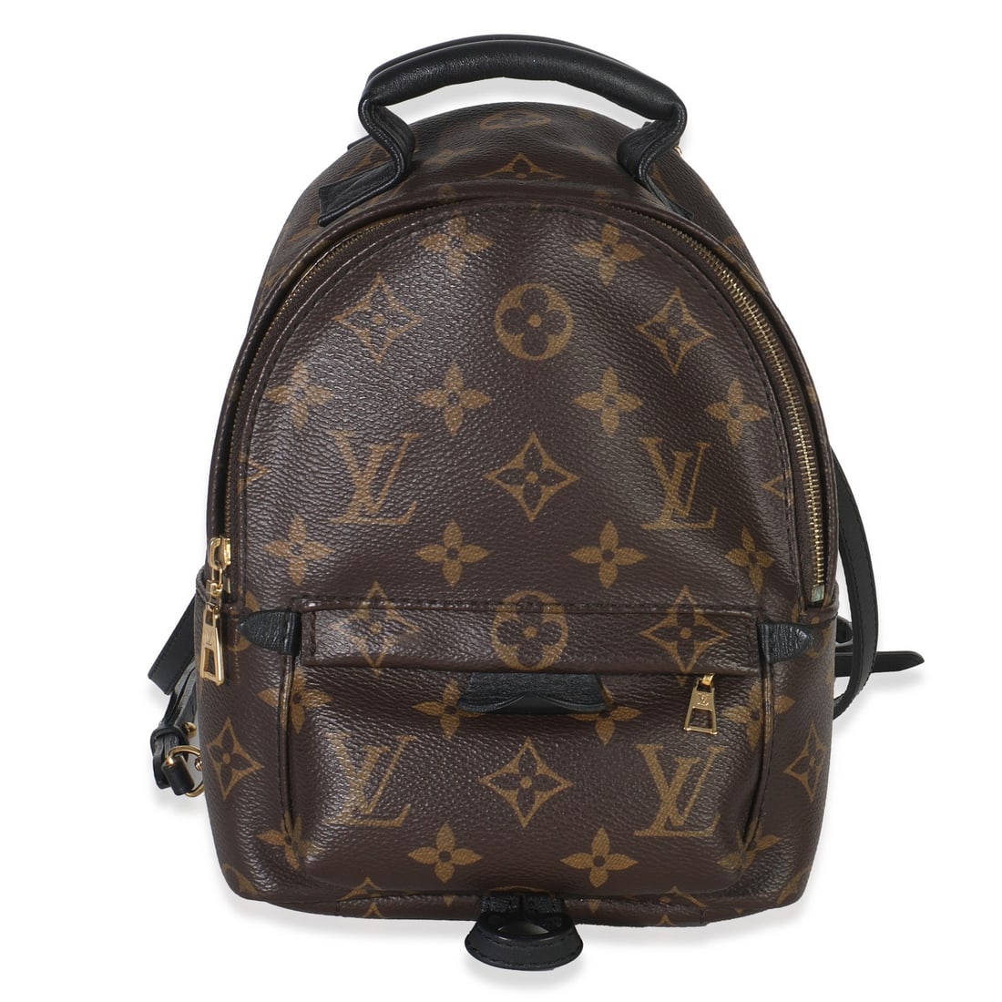 Mini Palm Springs Brown Coated Canvas Backpack with Dustbag by Louis Vuitton: Mini Palm Springs Brown Coated Canvas Backpack with Dustbag by Louis Vuitton This Louis Vuitton Palm Springs Mini Backpack features the signature Monogram coated canvas in brown with champagne gold-to