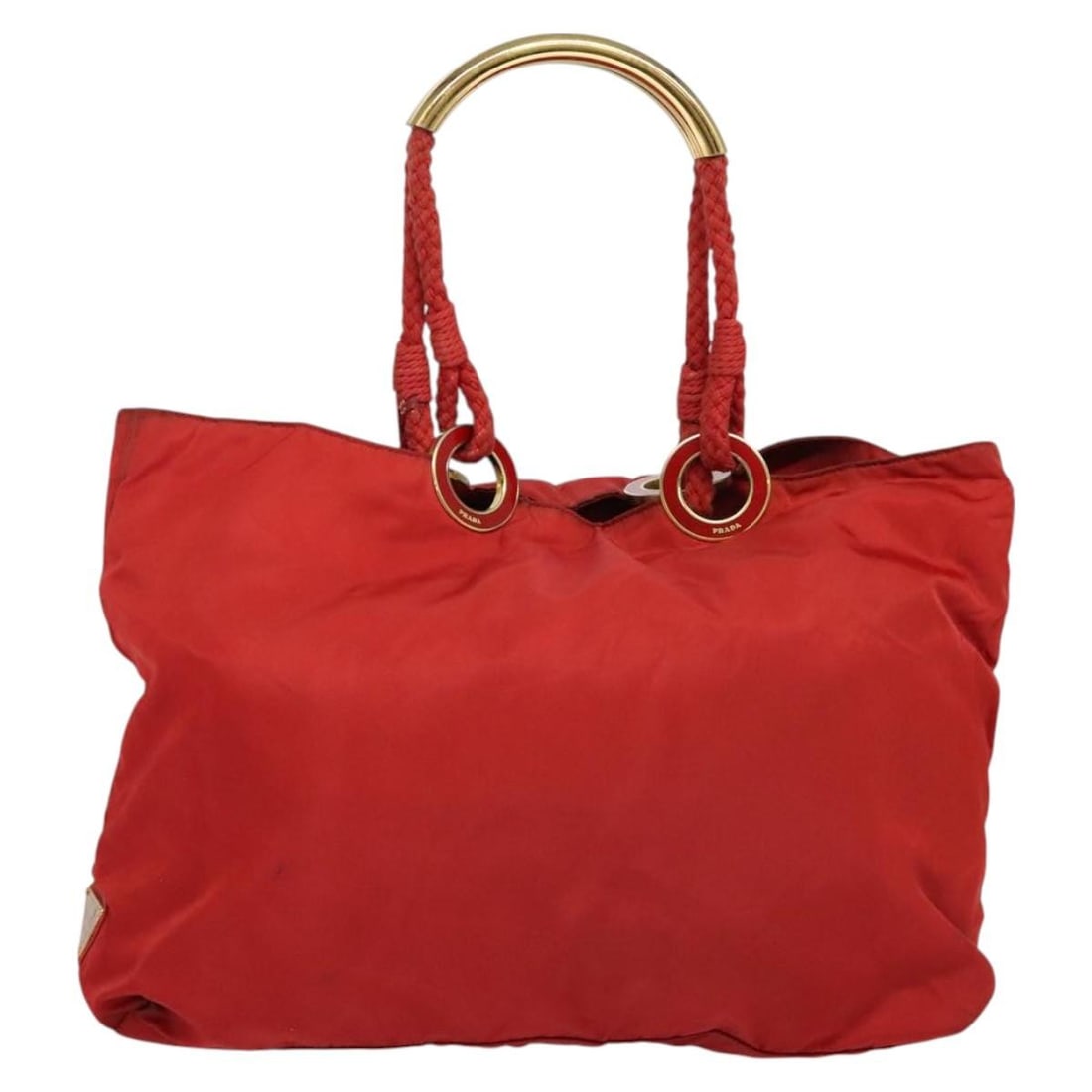 Red Prada Tote Bag with Convertible Metal Handles (1 of 1)