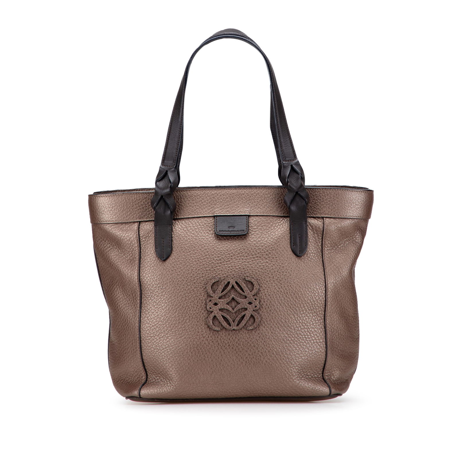 LOEWE Anagram Leather Fusta Tote Brown with Dust Bag: LOEWE Anagram Leather Fusta Tote Brown with Dust Bag This LOEWE Anagram Leather Fusta Tote is a stylish and functional accessory crafted from high-quality leather. It features a spacious main compartm