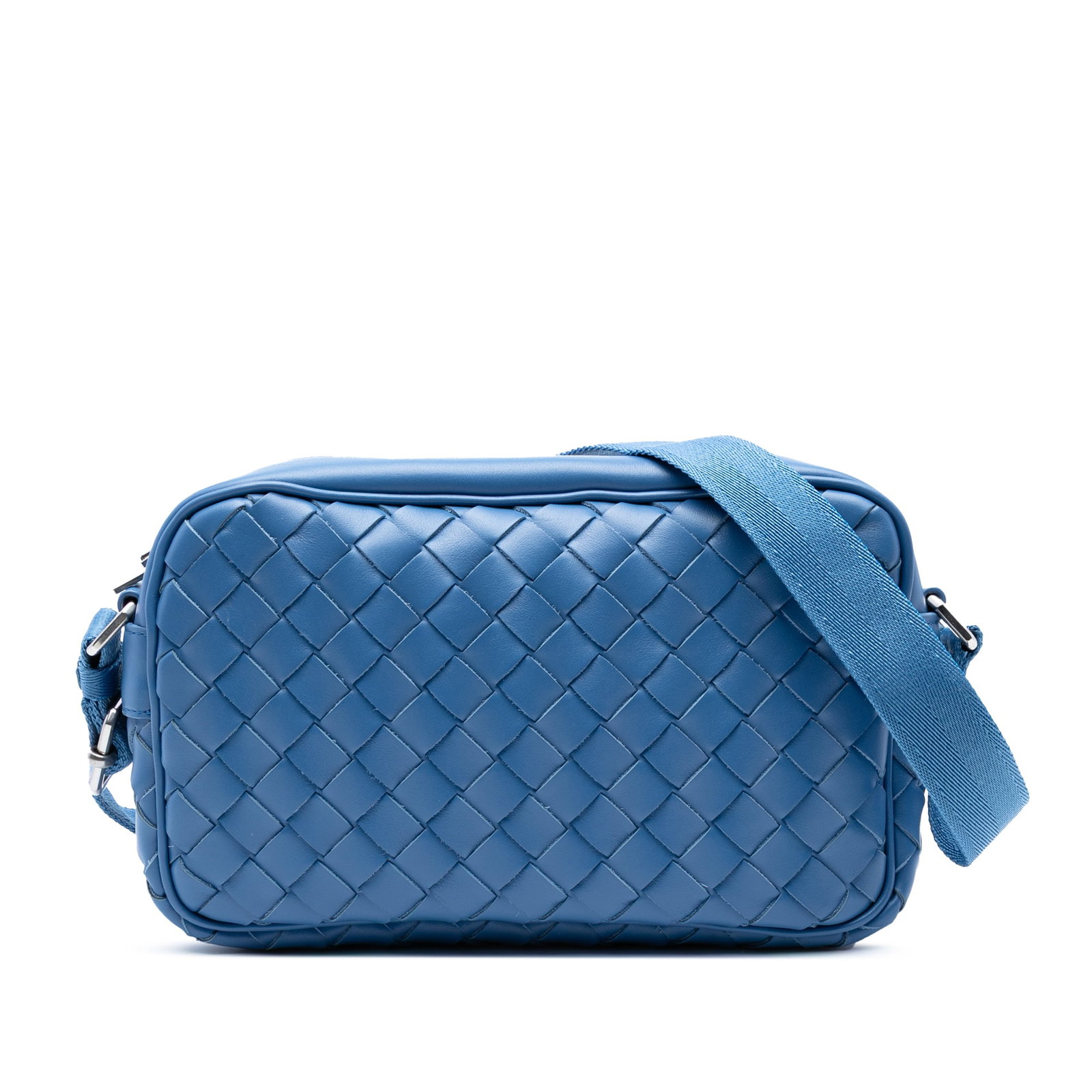 Bottega Veneta Blue Nappa Intrecciato Leather Camera Bag (1 of 8)