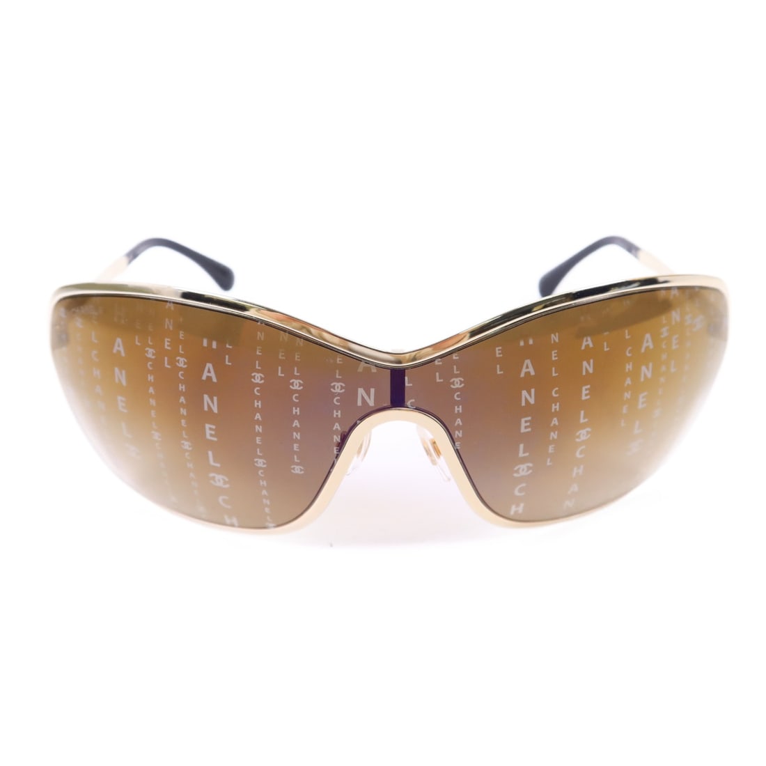 Gold Metal Frame CHANEL CC Sunglasses with Gold Tone Hardware (1 of 10)