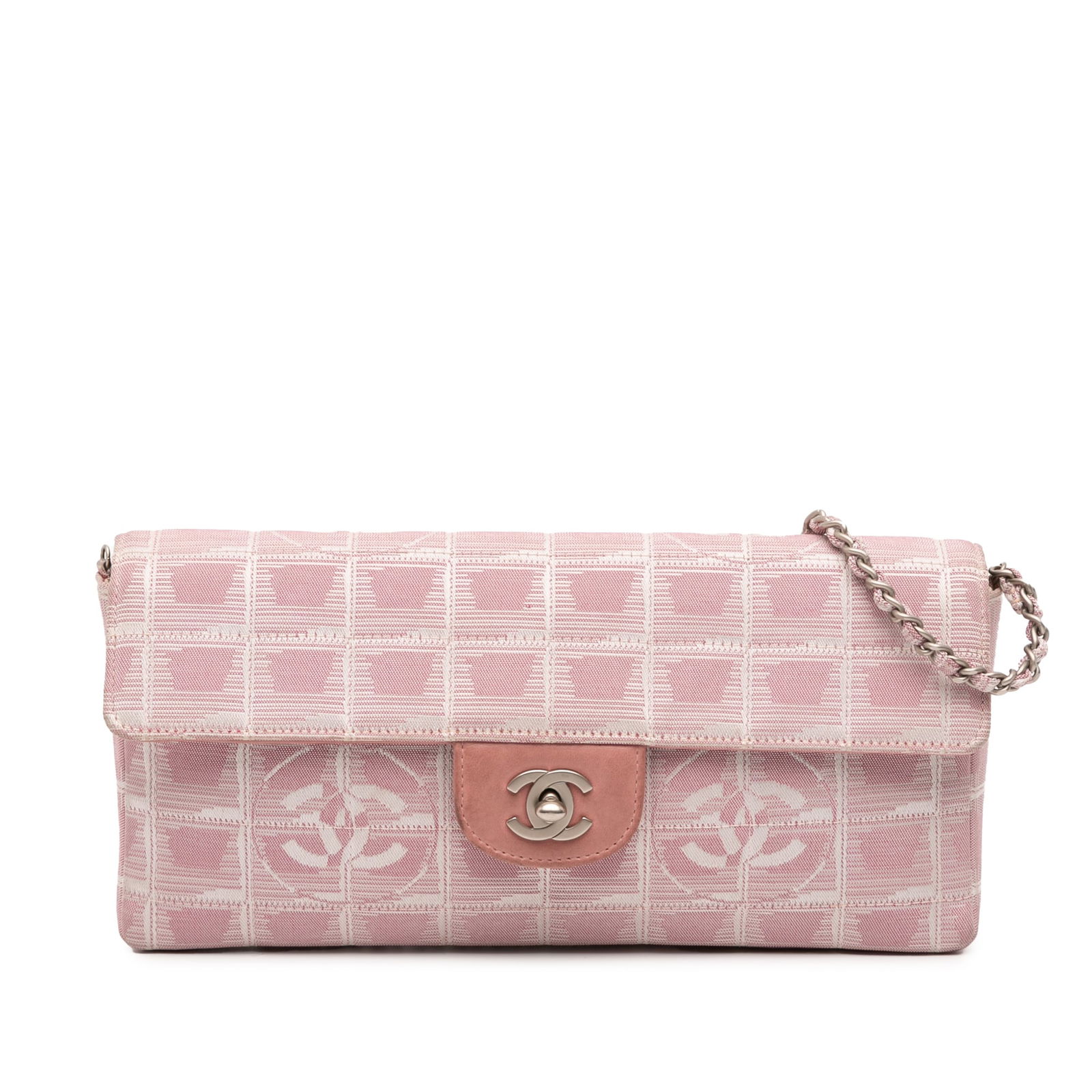 Chanel New Travel Line Pink Nylon East West Flap Bag (1 of 11)