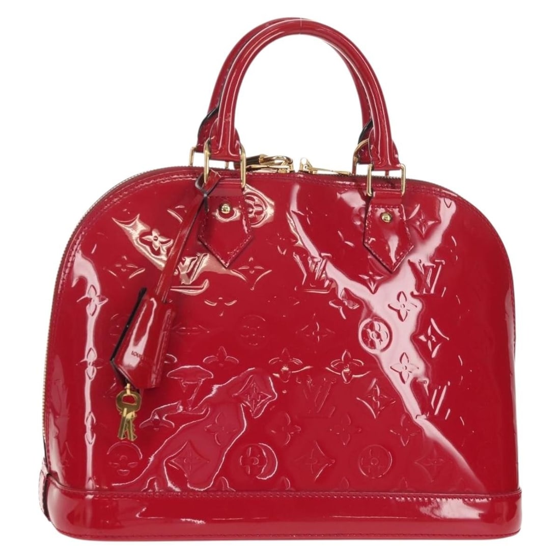 LOUIS VUITTON Monogram Vernis Alma PM Hand Bag Rose Andian M91770 Auth (1 of 18)