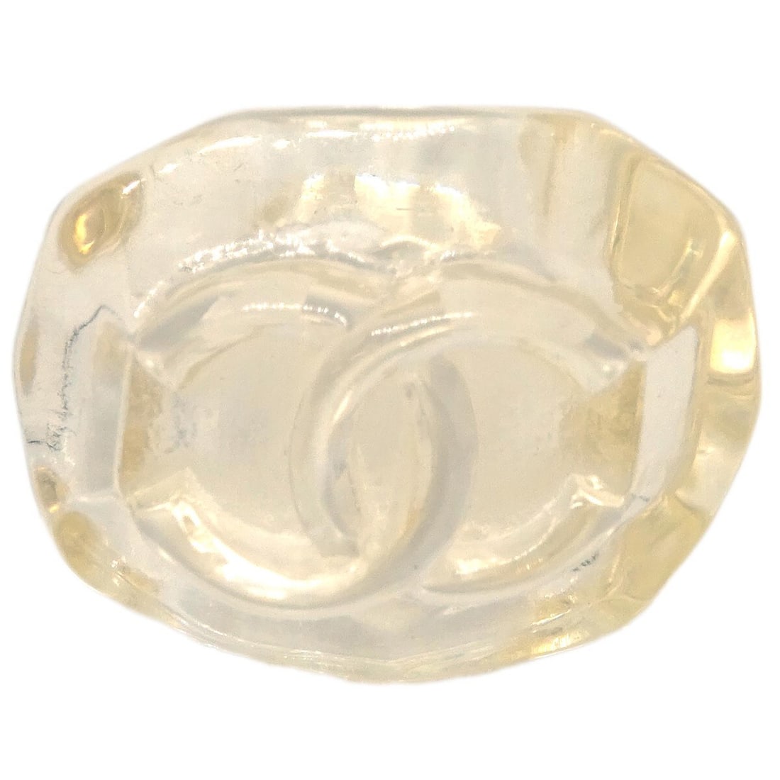 Chanel Vintage Clear Acrylic Ring 02P Size 53 (1 of 4)