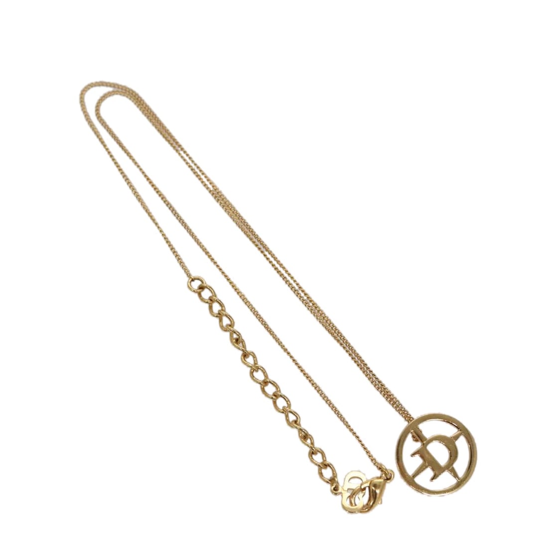Christian Dior Gold Metal Necklace Authentic 44.5cm (1 of 13)
