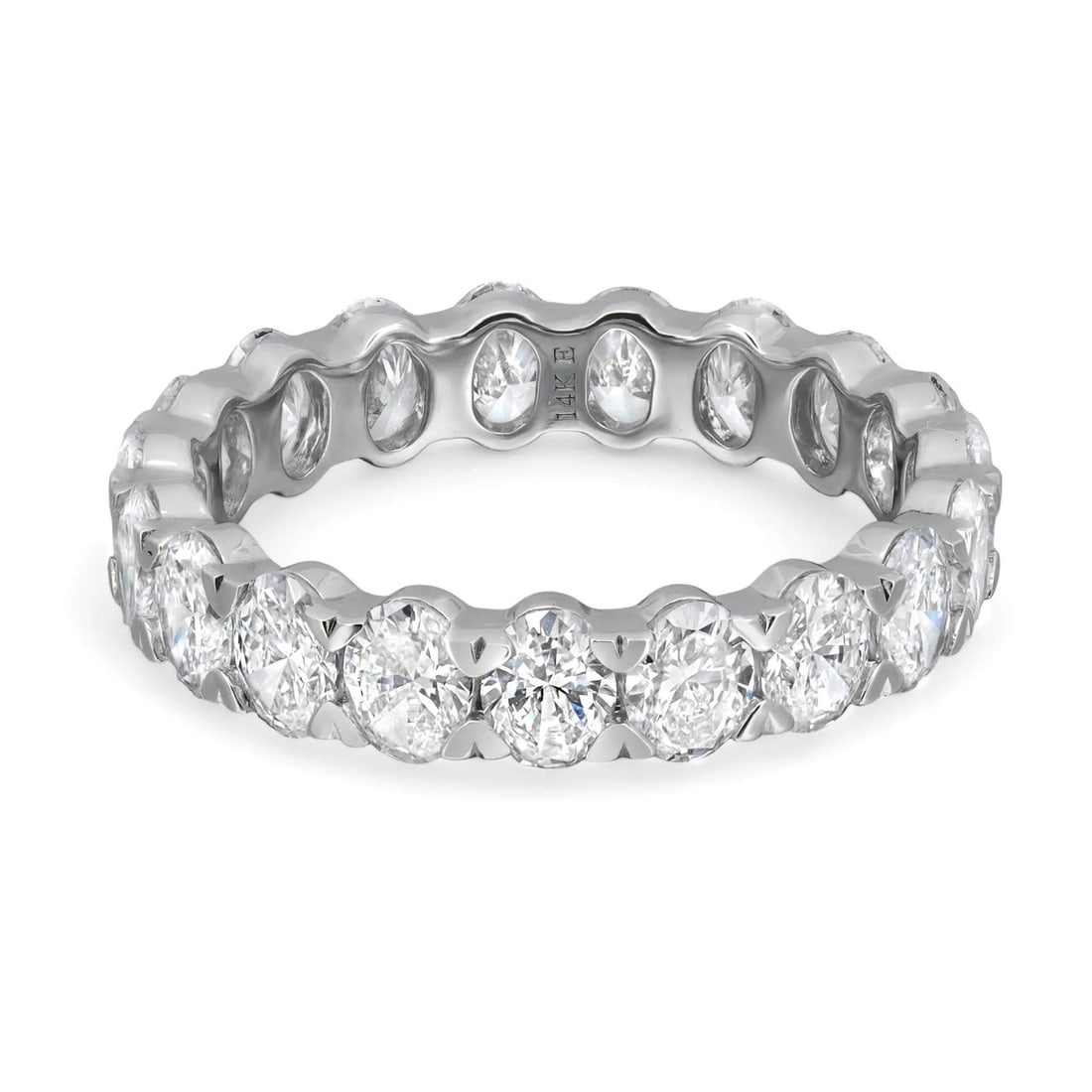 Rachel Koen Oval Lab Grown Diamond Eternity Band Ring 2.73ct 14K White Gold: Rachel Koen Oval Lab Grown Diamond Eternity Band Ring 2.73ct 14K White Gold This exquisite Oval Cut Lab Grown Diamond Eternity Band Ring features a stunning array of 19 lab-created diamonds, elegantly