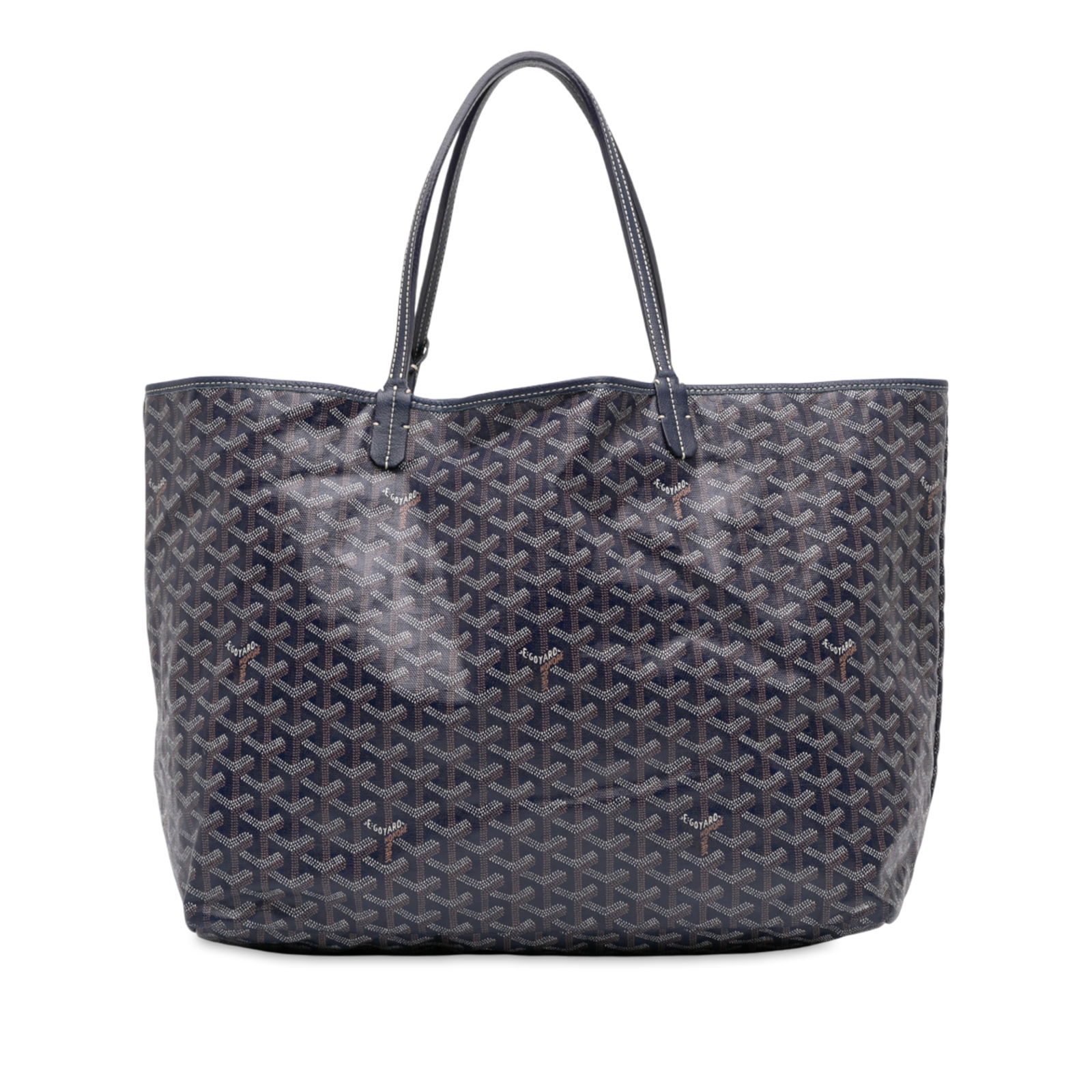 Goyard Saint Louis GM Coated Canvas Bag Blue: Goyard Saint Louis GM Coated Canvas Bag Blue The Goyardine Saint Louis GM is an elegant and spacious bag crafted from durable coated canvas with luxurious leather trim. It features flat leather straps