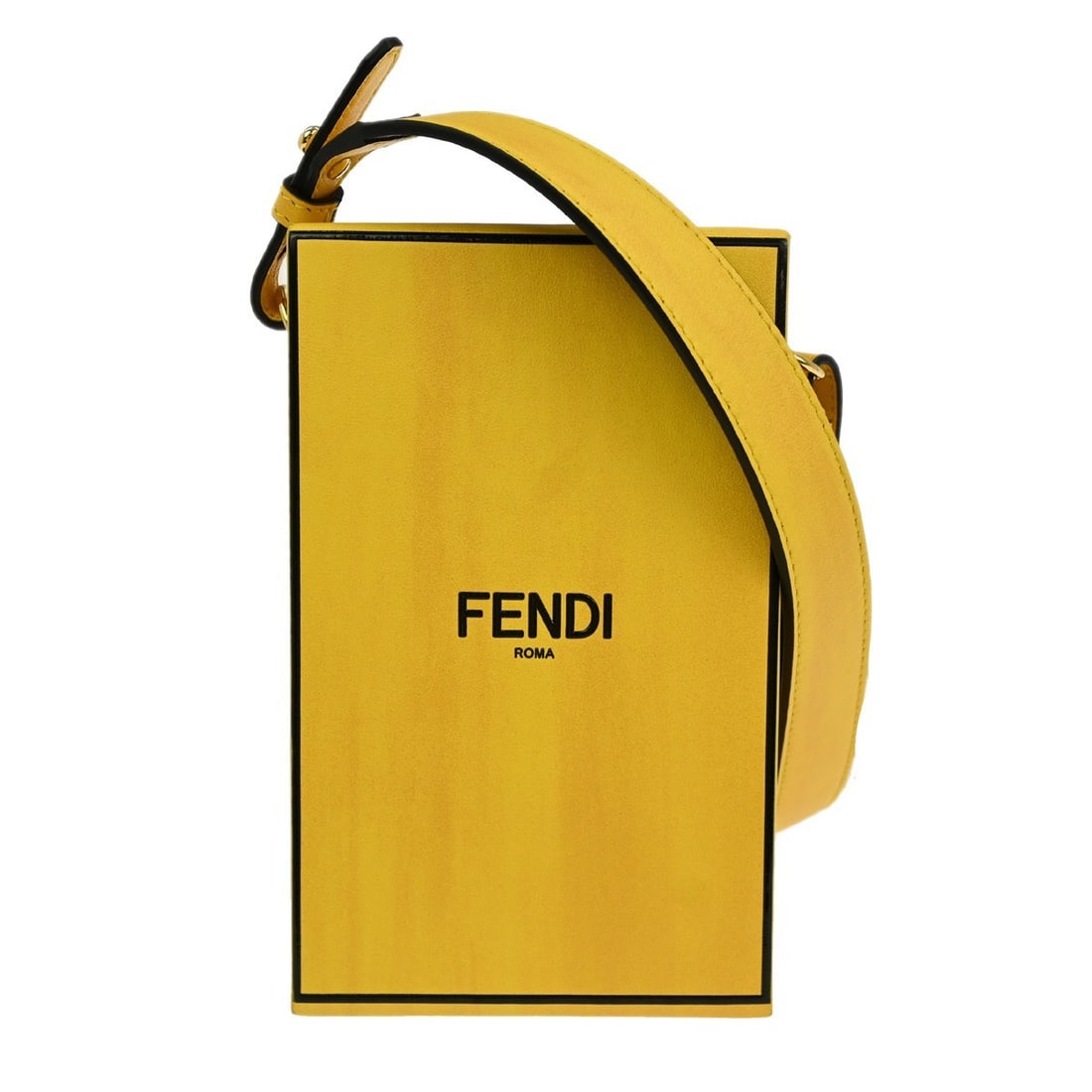 Fendi Yellow Pequin Leather Shoulder Bag 7VA519-ADP6 Italy (1 of 10)