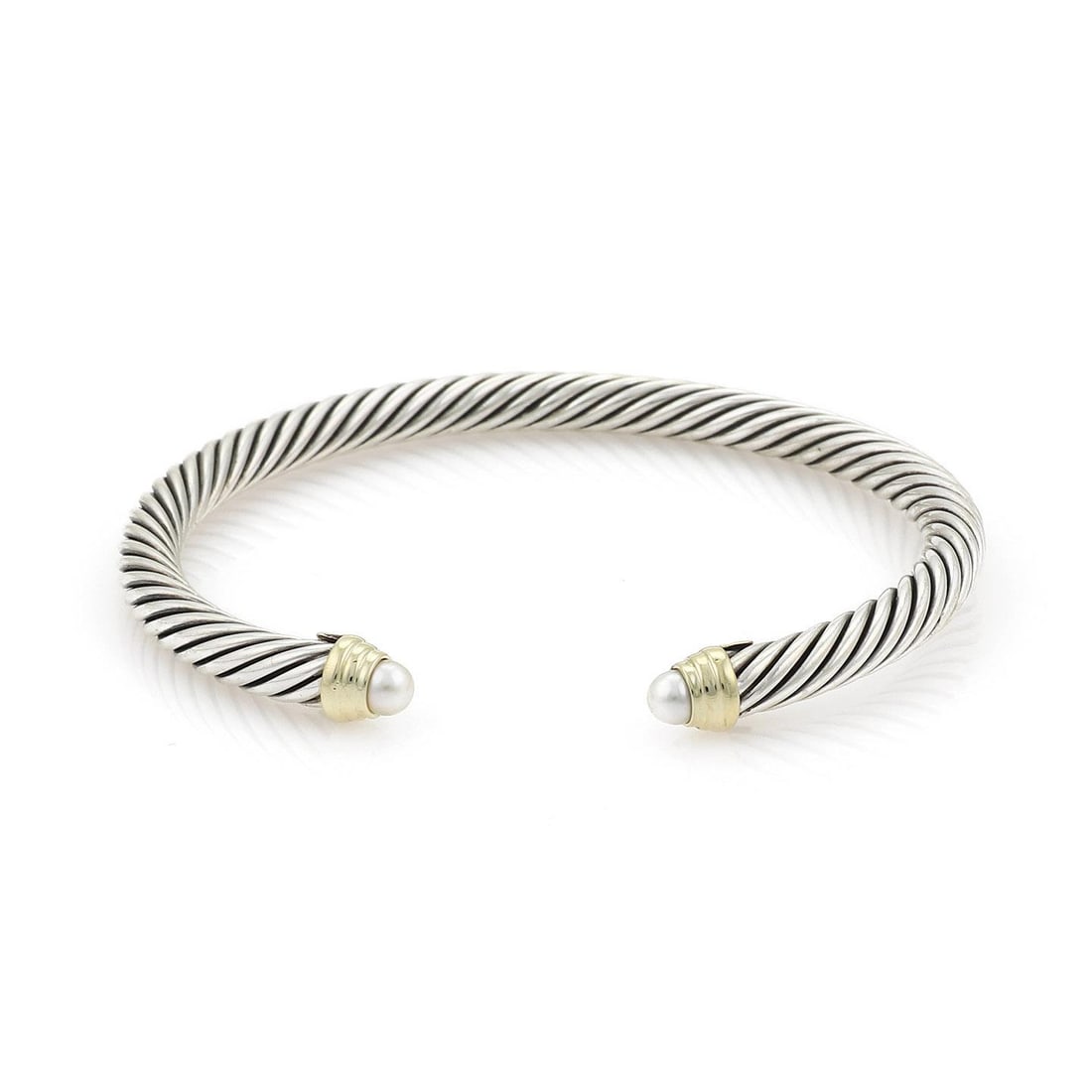 David Yurman Sterling Silver 14k Yellow Gold Pearl Cuff Bracelet (1 of 4)