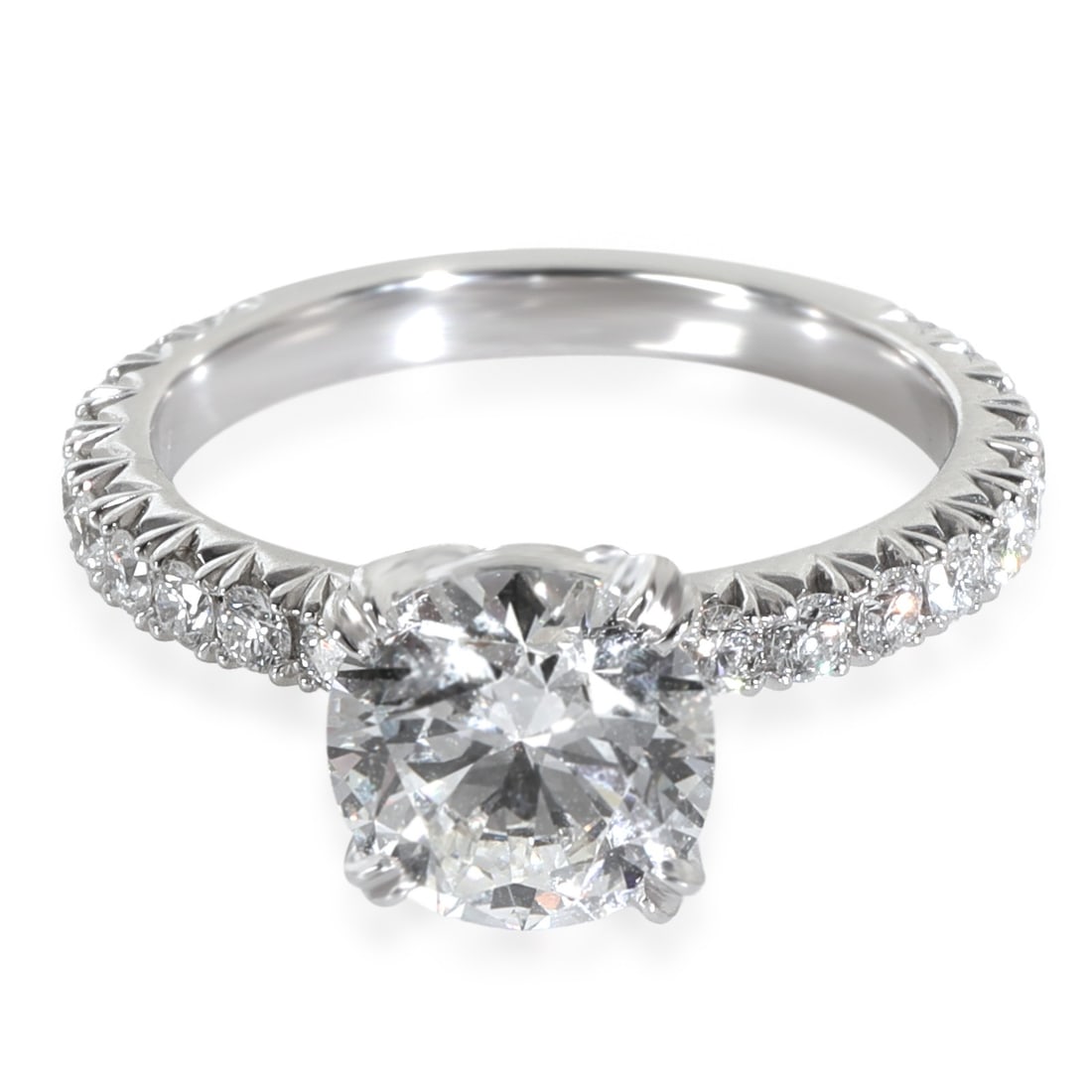 Harry Winston Brilliant Love 1.75 ct Round Diamond Engagement Ring: Harry Winston Brilliant Love 1.75 ct Round Diamond Engagement Ring This exquisite Harry Winston engagement ring features a stunning 1.75 ct round brilliant diamond as the center stone, showcasing exce