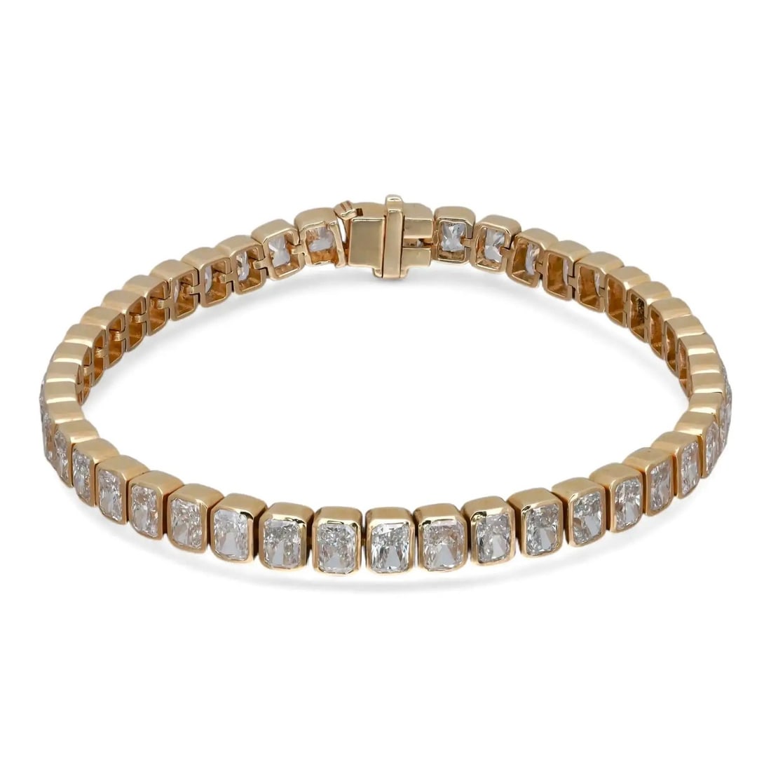 Rachel Koen 9.10Ctw Radiant Cut Lab Grown Diamond Tennis Bracelet 14K Yellow Gold (1 of 5)
