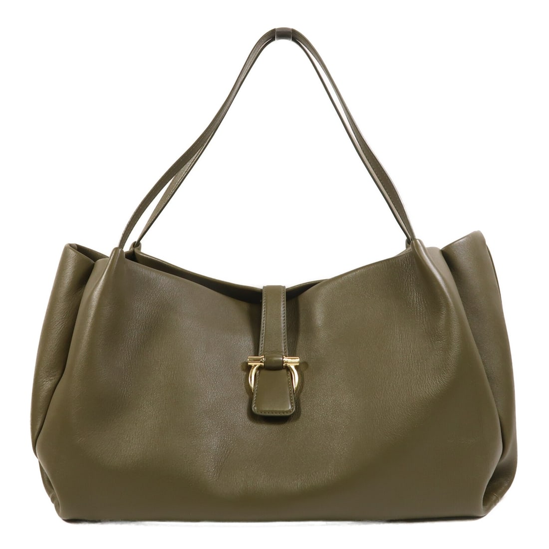 Salvatore Ferragamo Green Lambskin Tote with Gold Hardware (1 of 18)