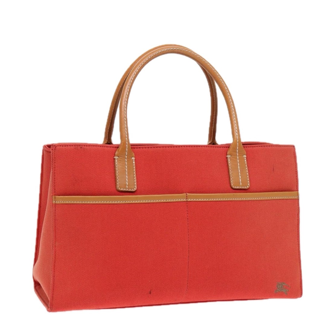 Nova Check Orange Blue Label Handbag by Burberry: Nova Check Orange Blue Label Handbag by Burberry This pre-owned Burberry Nova Check Blue Label handbag features an orange design and is suitable for female use. The bag shows signs of use, including s