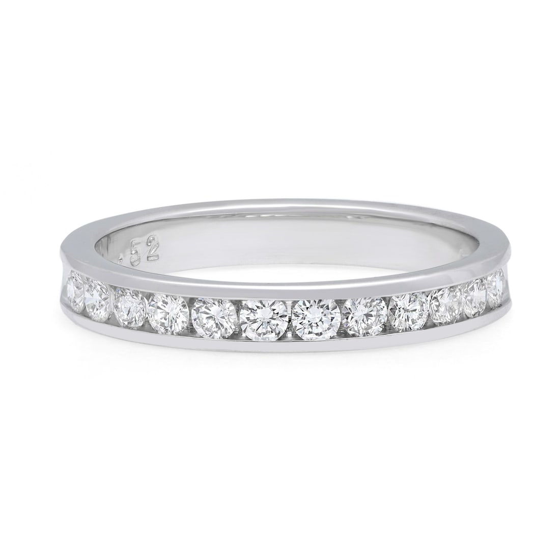 Rachel Koen 0.60Cttw Diamond Channel Set Wedding Band Ring 14K White Gold: Rachel Koen 0.60Cttw Diamond Channel Set Wedding Band Ring 14K White Gold This elegant Rachel Koen wedding band ring is a stunning choice for any special occasion. Crafted from high-polished 14K white