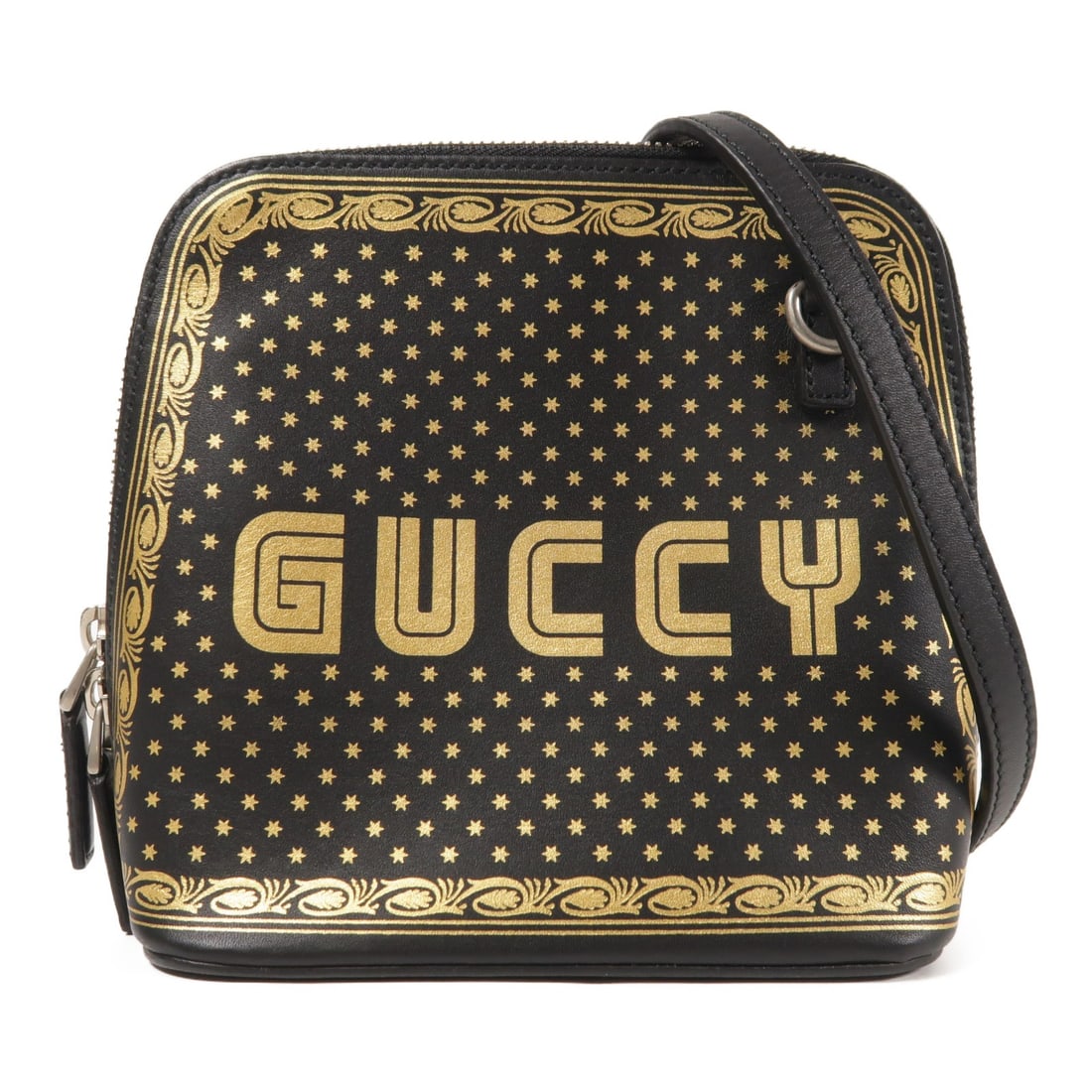 GUCCI GG Sega Mini Shoulder Bag Black Calfskin Leather (1 of 13)