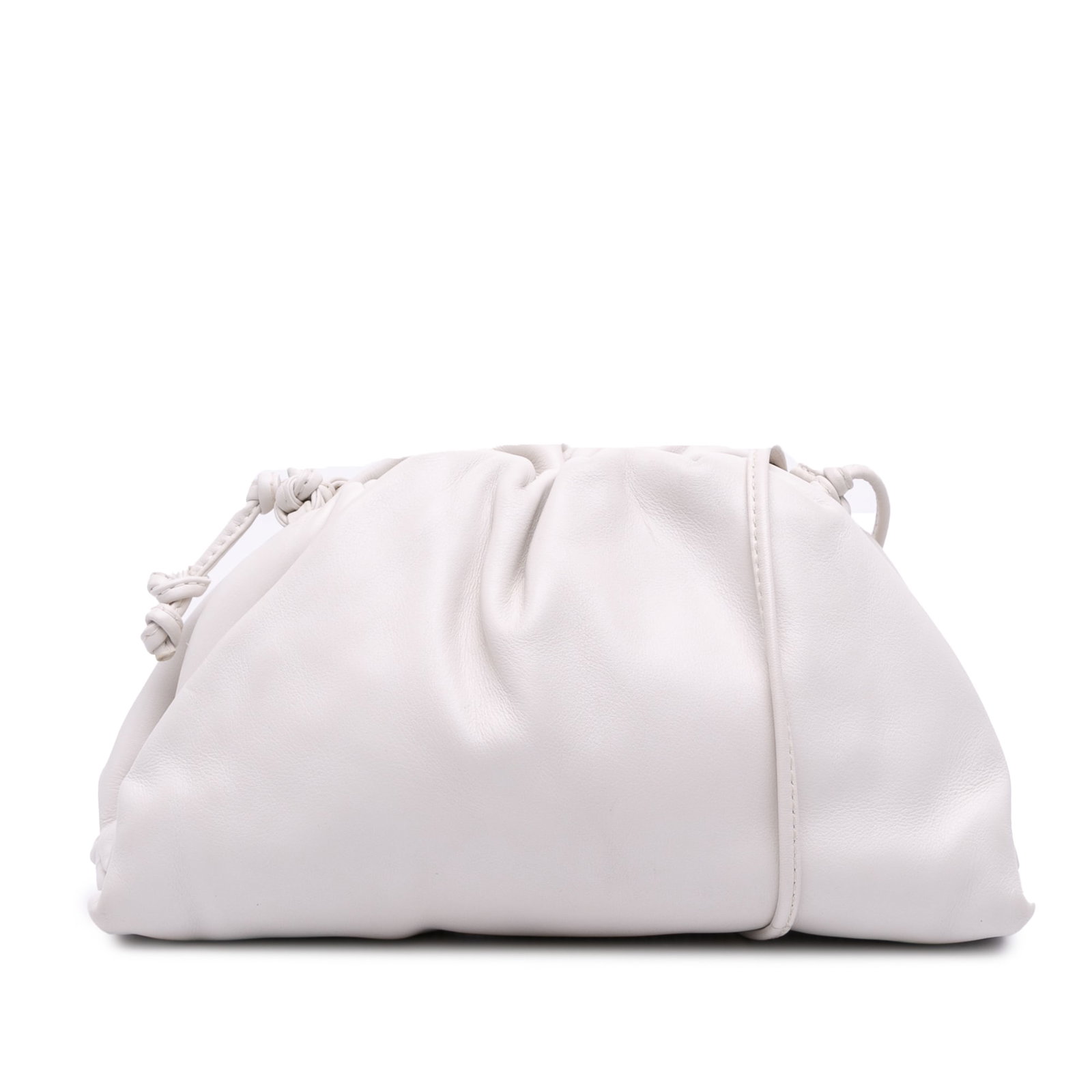 Bottega Veneta White Lambskin Mini Pouch Crossbody Bag (1 of 8)