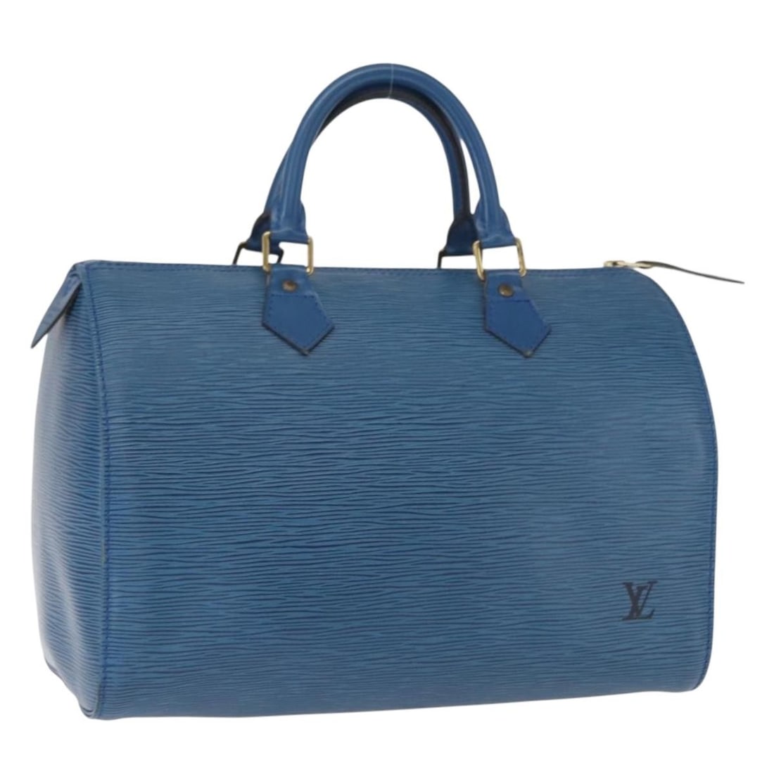 Epi Leather Speedy 30 Toledo Blue Handbag by Louis Vuitton M43005: Epi Leather Speedy 30 Toledo Blue Handbag by Louis Vuitton M43005 This Louis Vuitton Epi Speedy 30 handbag features a durable Epi leather exterior in Toledo Blue. Designed with a classic silhouette, i
