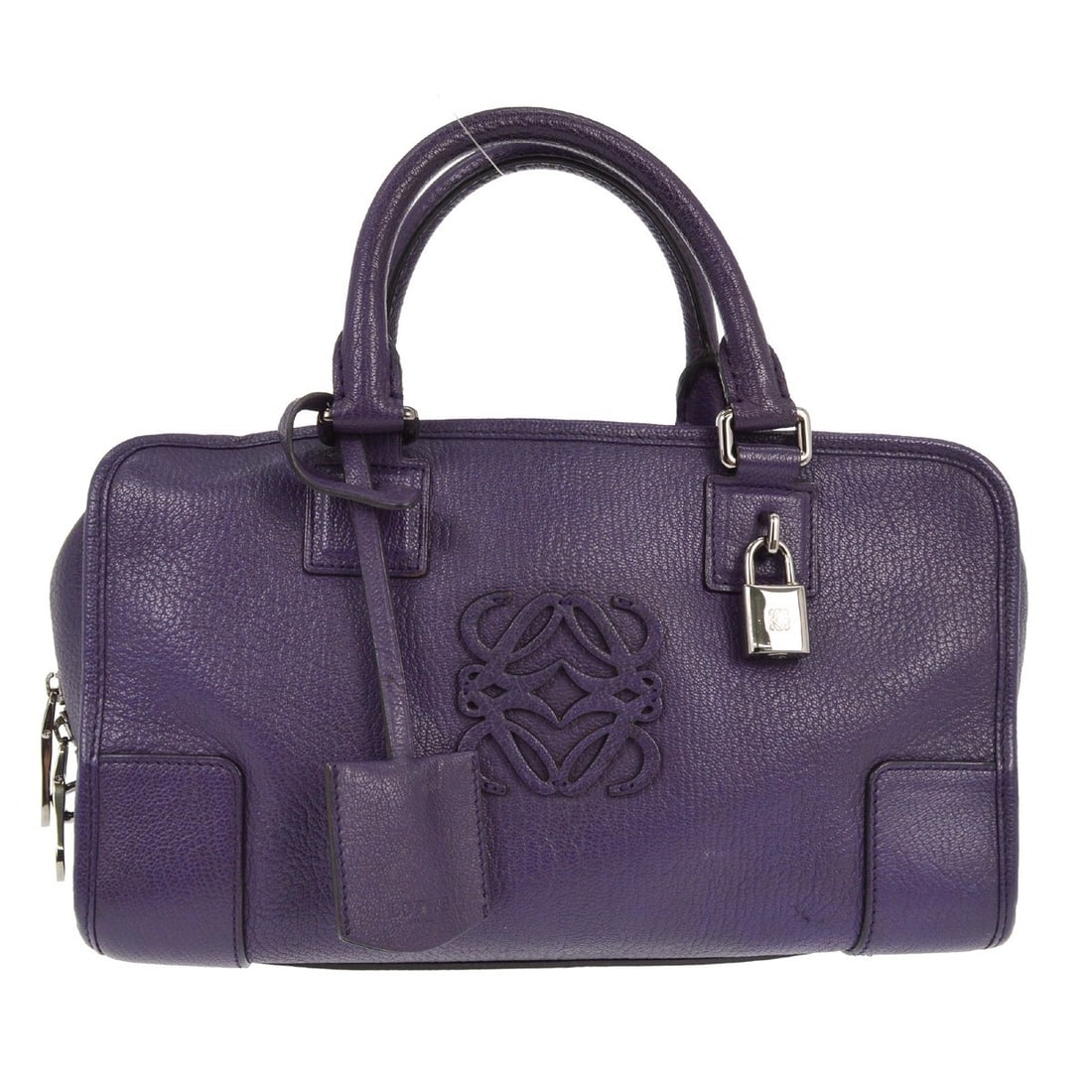 Loewe Amazona 28 Purple Leather Medium Top Handle Bag (1 of 5)
