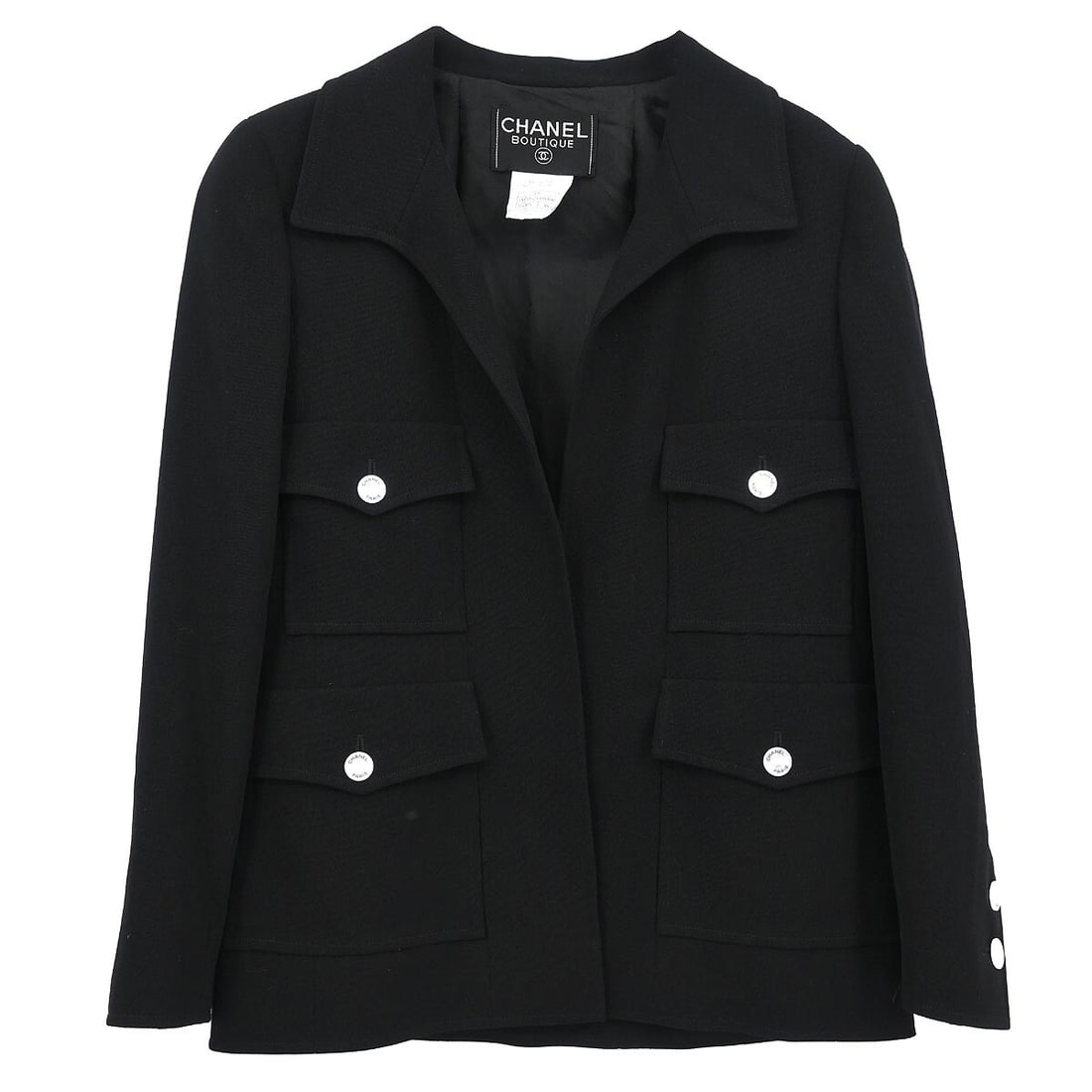 Vintage Chanel Black Wool Jacket 97P Size 36 (1 of 10)