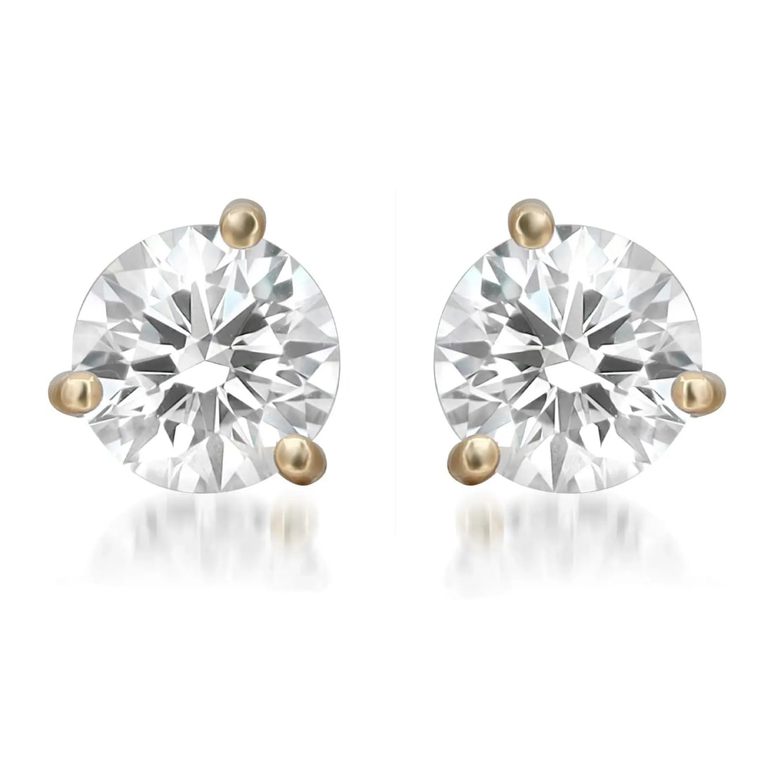 Rachel Koen 2.08Ctw Lab Grown Diamond Stud Earrings 18K Yellow Gold (1 of 4)