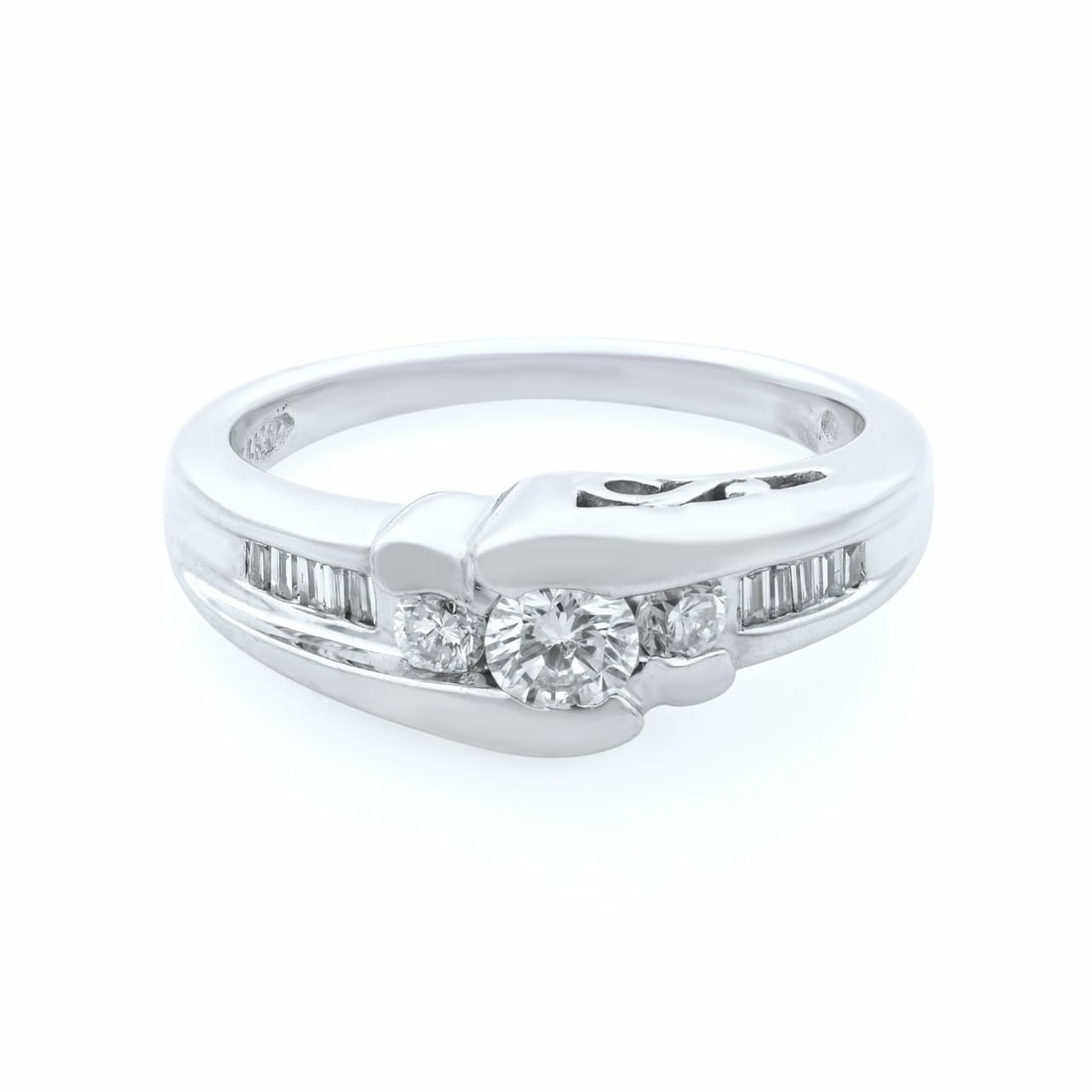 Rachel Koen 14K White Gold Diamond Engagement Ring 0.60Cttw Size 7 (1 of 6)