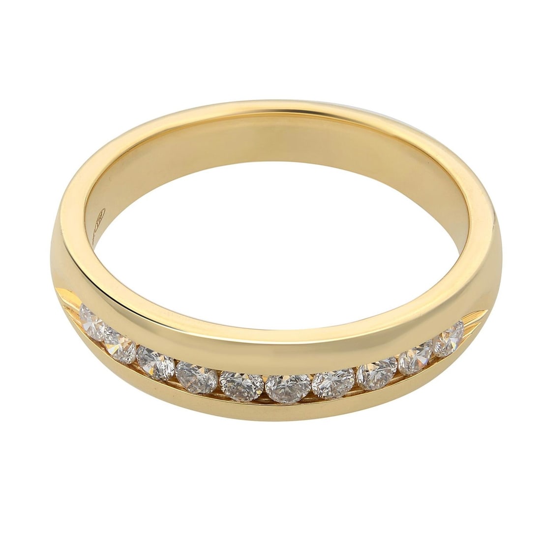 Rachel Koen 14k Yellow Gold Diamond Wedding Band 0.30ct 10: Rachel Koen 14k Yellow Gold Diamond Wedding Band 0.30ct 10 This stunning Rachel Koen wedding band is crafted from premium 14k yellow gold and features a channel set design adorned with 10 natural roun