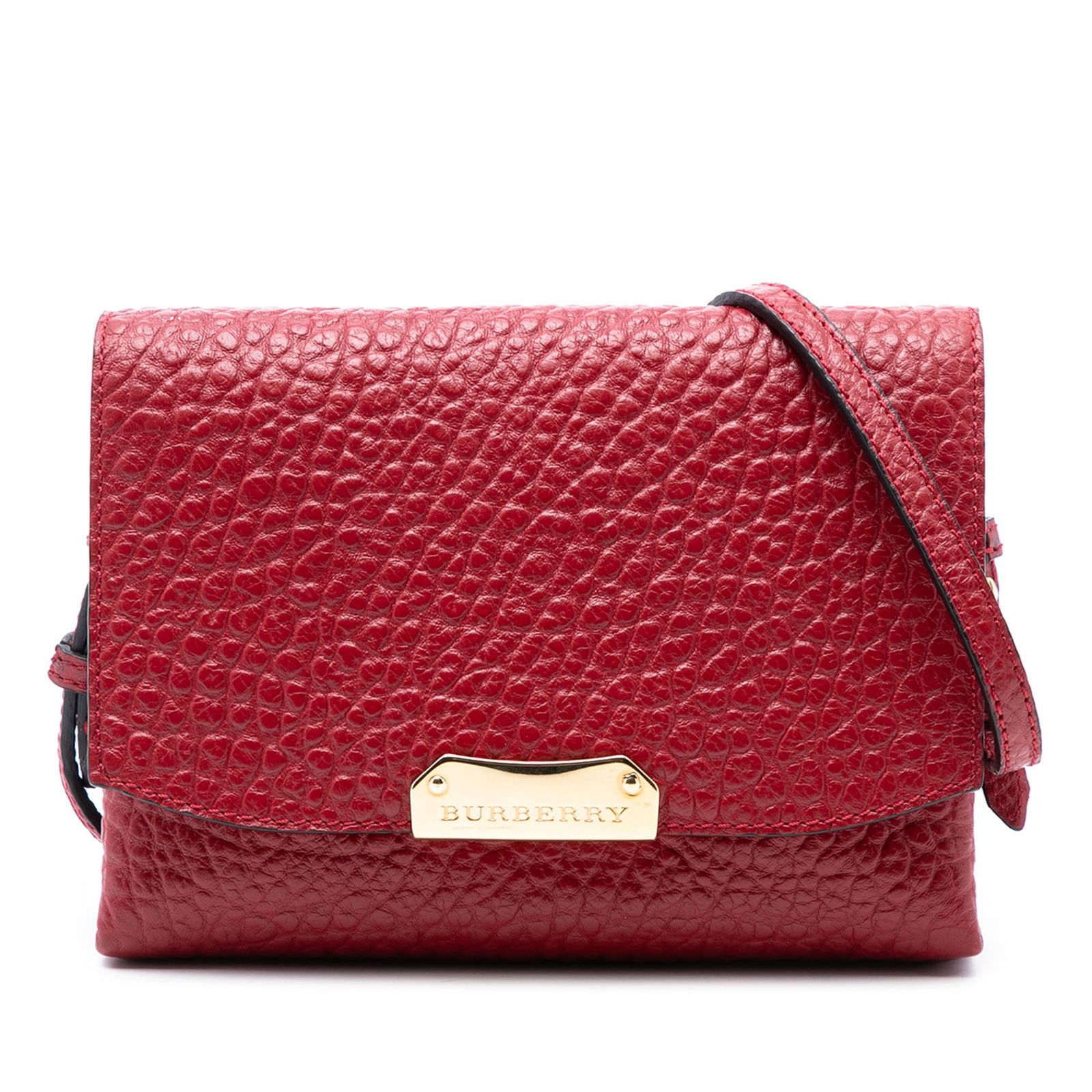 Burberry Langley Red Embossed Leather Crossbody Shoulder Bag (1 of 7)