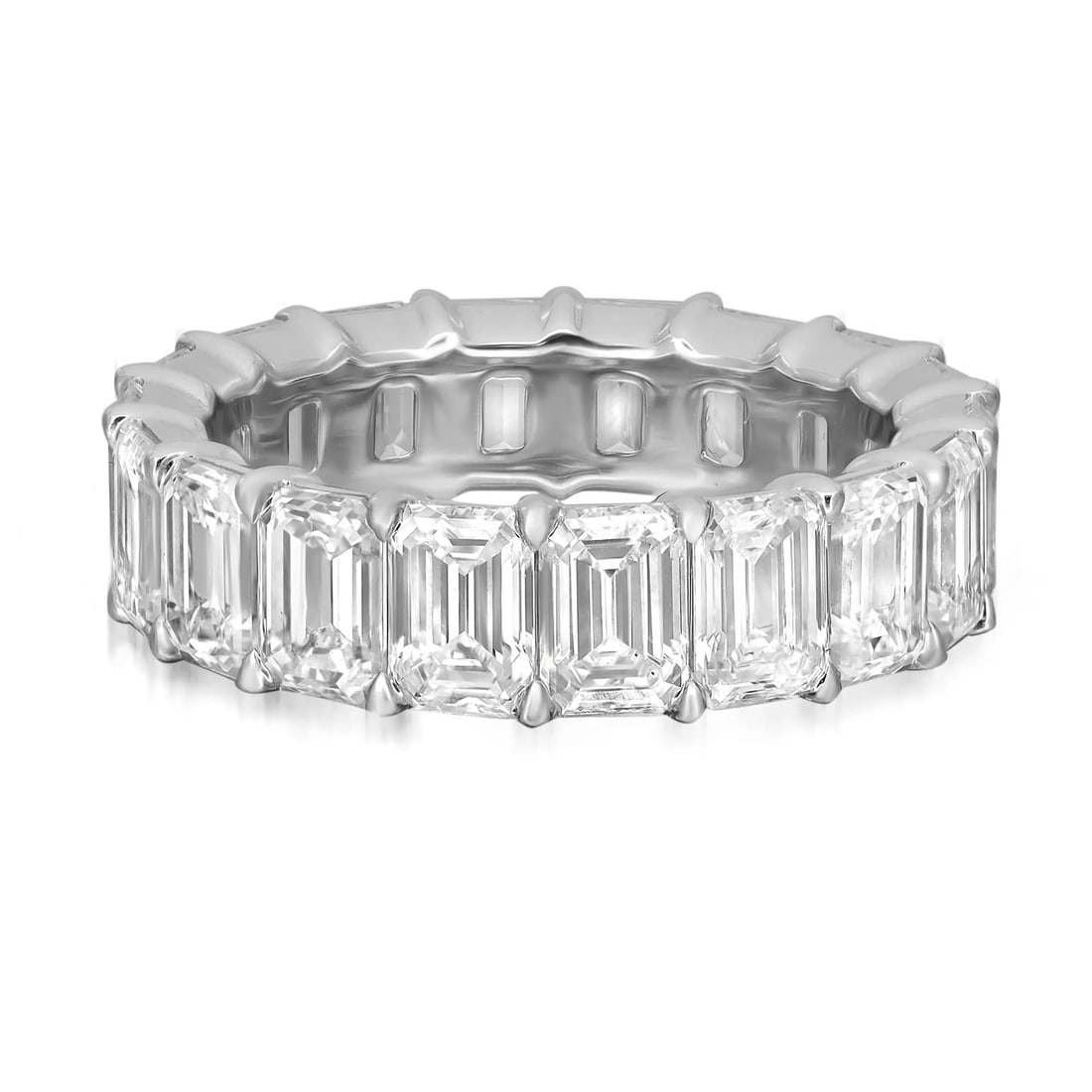 Rachel Koen Emerald Cut Lab Grown Diamond Eternity Band Ring 6.69Cttw in 14K White Gold (1 of 4)