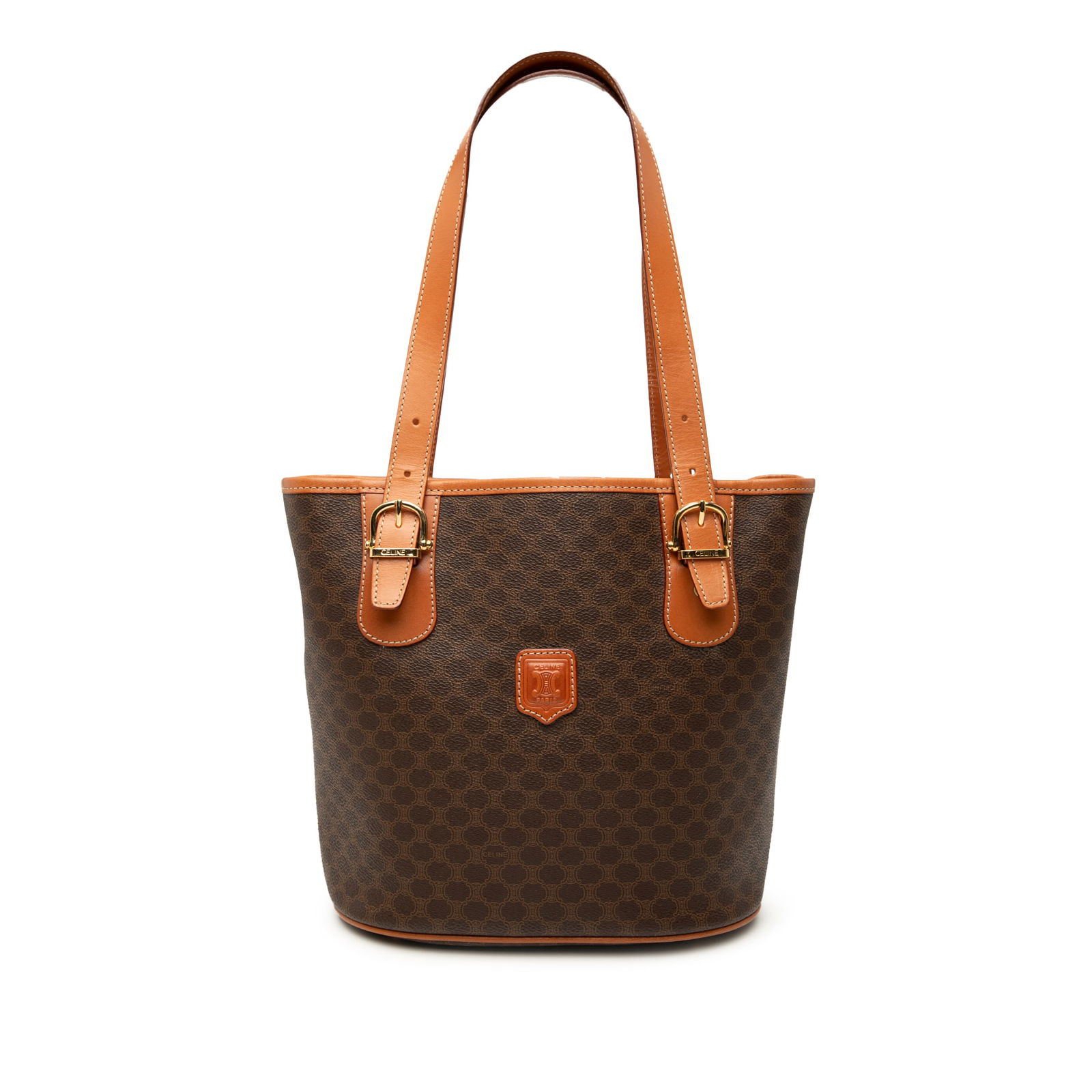 Celine Macadam Brown Coated Canvas Tote Bag Italy: Celine Macadam Brown Coated Canvas Tote Bag Italy The Celine Macadam Coated Canvas Tote is a stylish and practical accessory, crafted from a durable coated canvas with luxurious leather trim. This tot