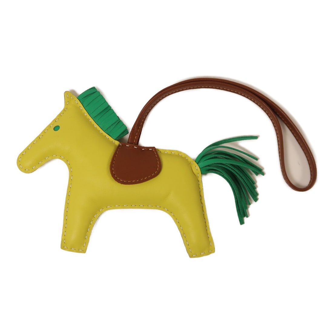 Lambskin Lime Menthe Fauve Rodeo MM Bag Charm by Hermes (1 of 7)