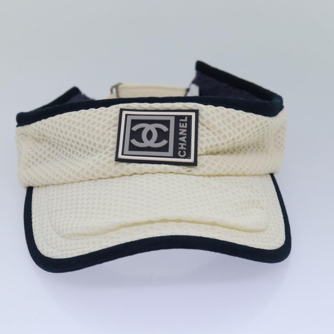 White Sport Line Casket Visor Hat by Chanel CC (1 of 2)