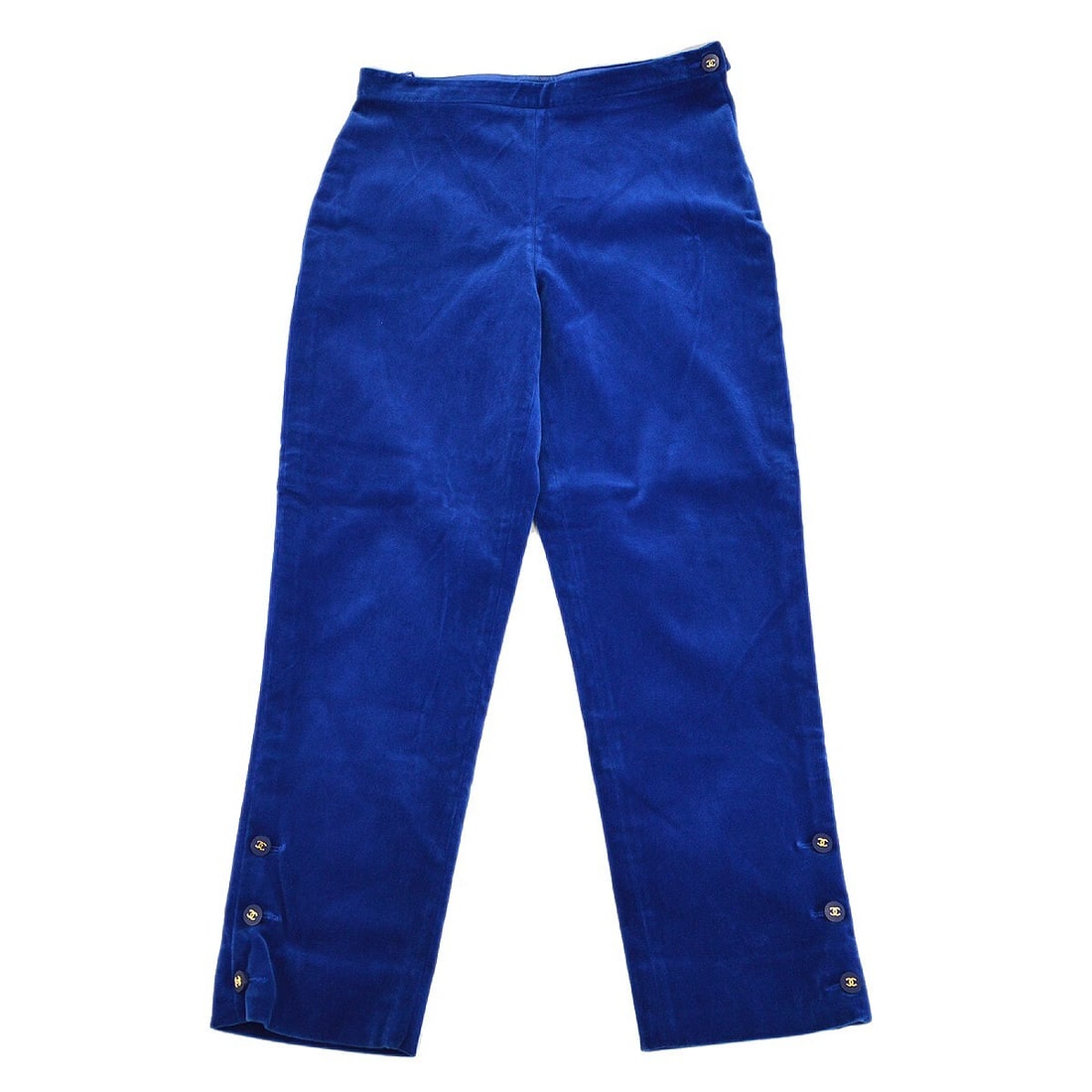 Chanel Blue Long Straight Pants Cotton Rayon Blend (1 of 7)