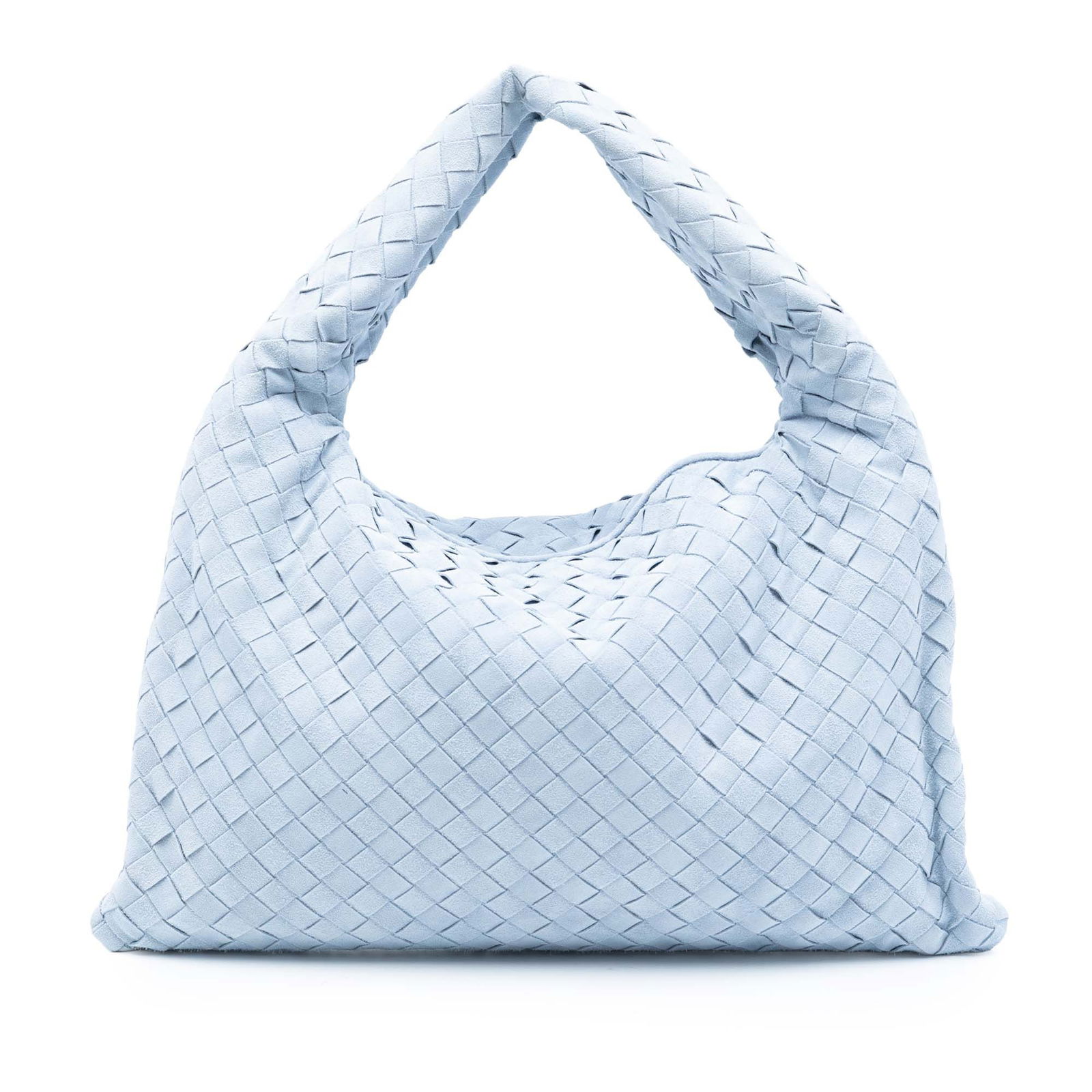 Bottega Veneta Blue Suede Woven Small Hop Hobo Bag (1 of 8)