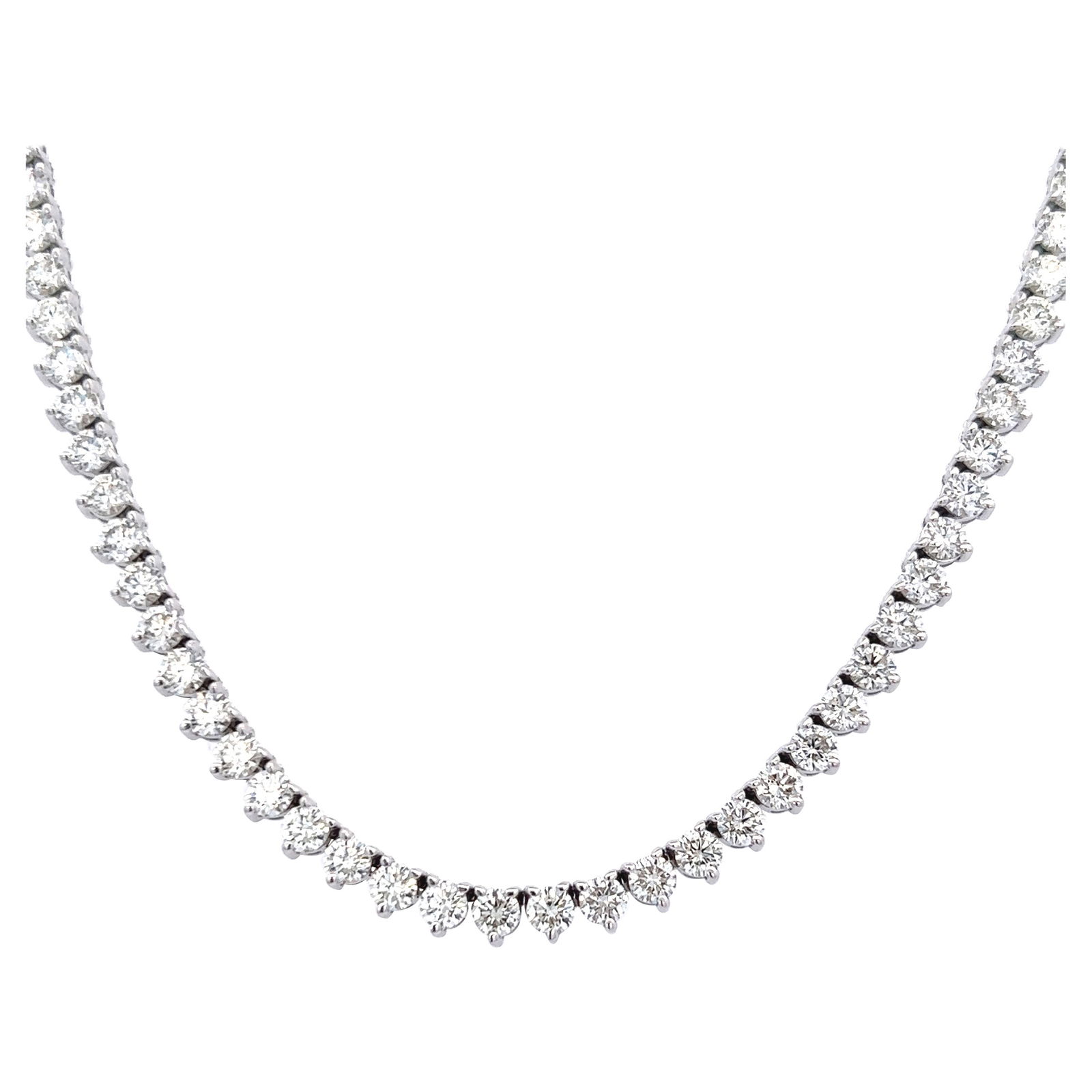 13.48ct Diamond Tennis Necklace 18k White Gold (1 of 4)