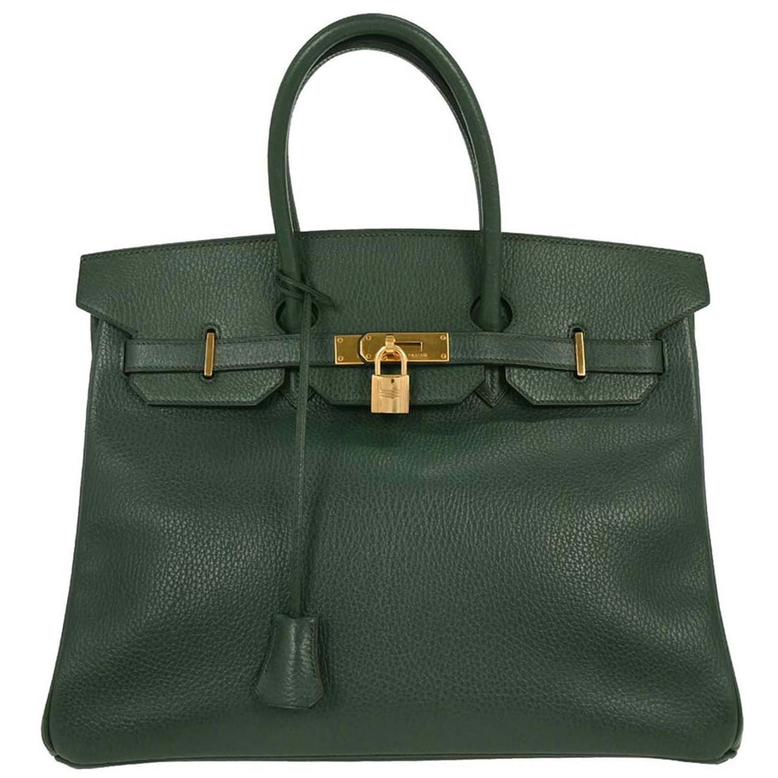 Hermes Birkin 35 Green Leather Pre-Owned Handbag (1 of 1)