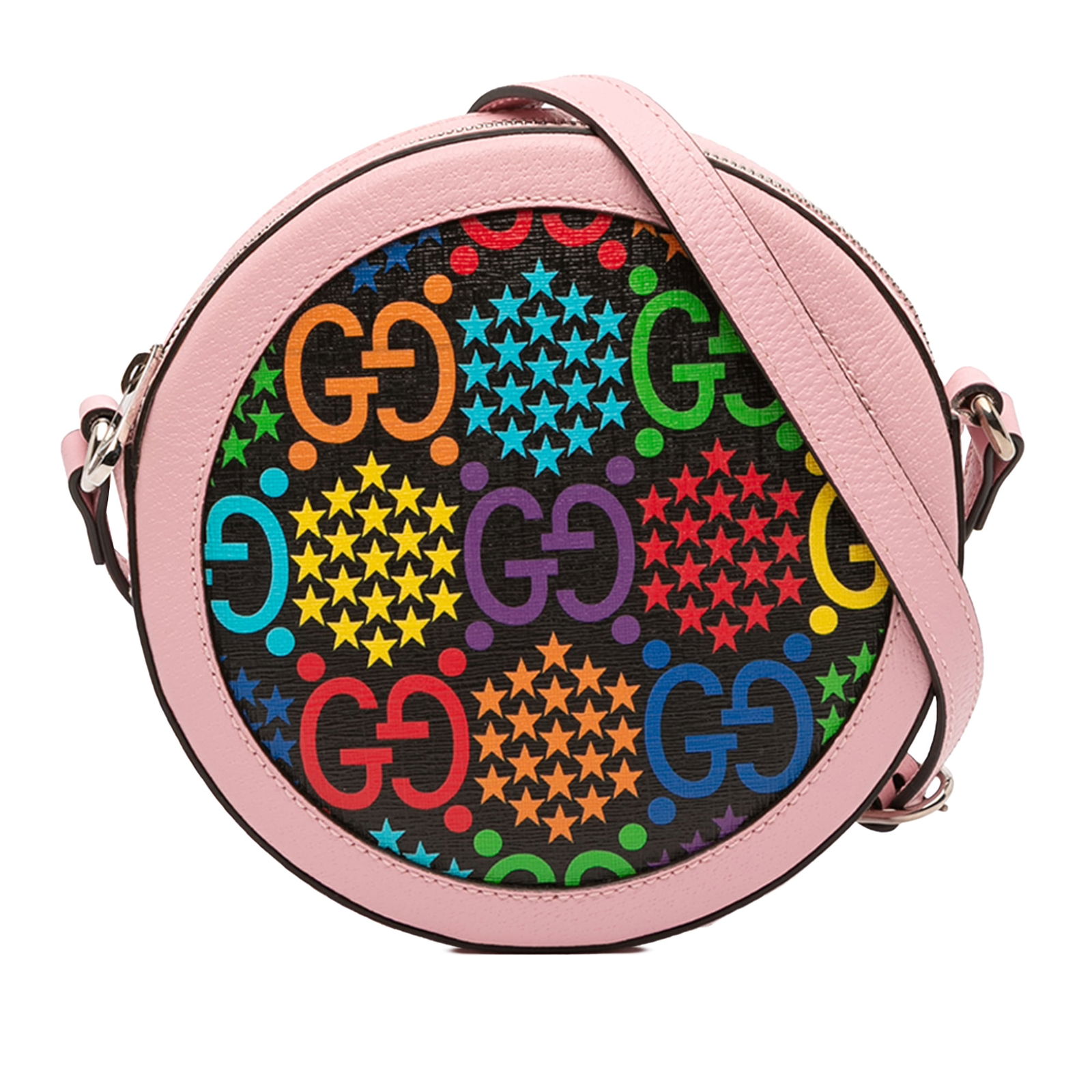 Gucci GG Supreme Psychedelic Round Crossbody Bag Pink Fabric Italy (1 of 12)