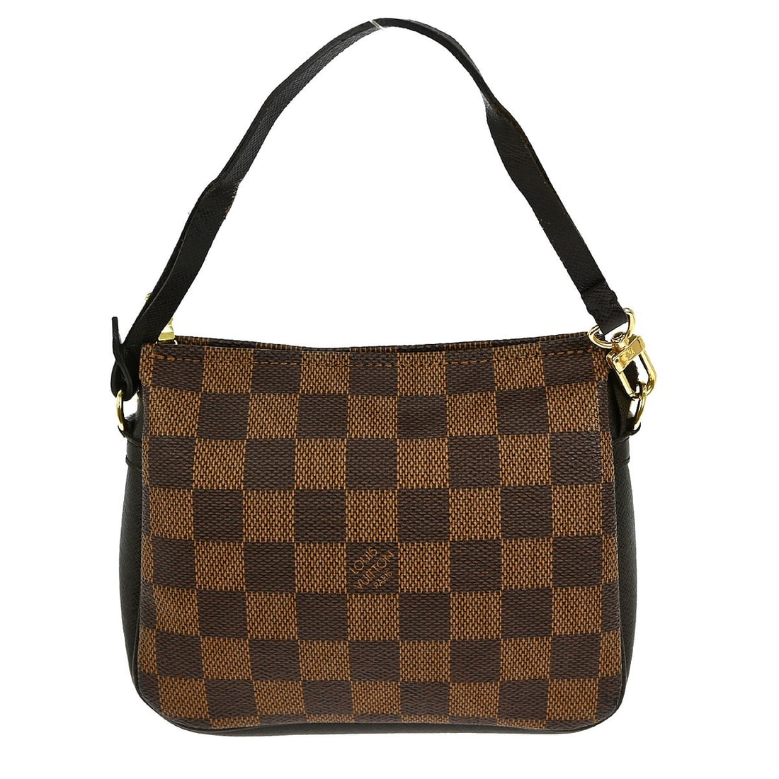 Louis Vuitton Trousse Makeup Mini Damier Canvas Top Handle Bag: Louis Vuitton Trousse Makeup Mini Damier Canvas Top Handle Bag This Louis Vuitton Trousse Makeup handbag showcases the classic Damier canvas leather with a brown checked pattern. The mini-sized bag fe