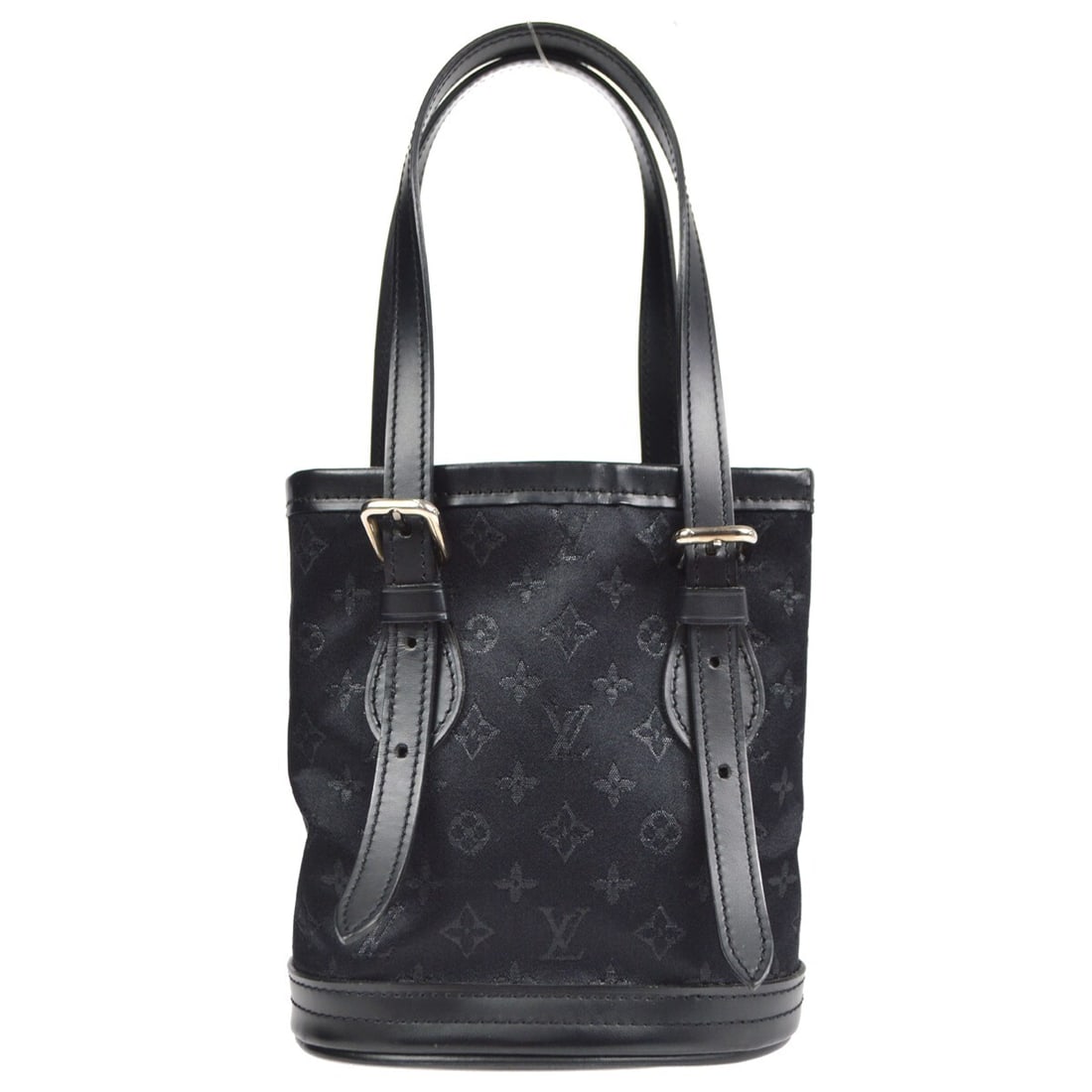 Louis Vuitton Little Bucket Black Monogram Satin Mini Tote Handbag (1 of 7)