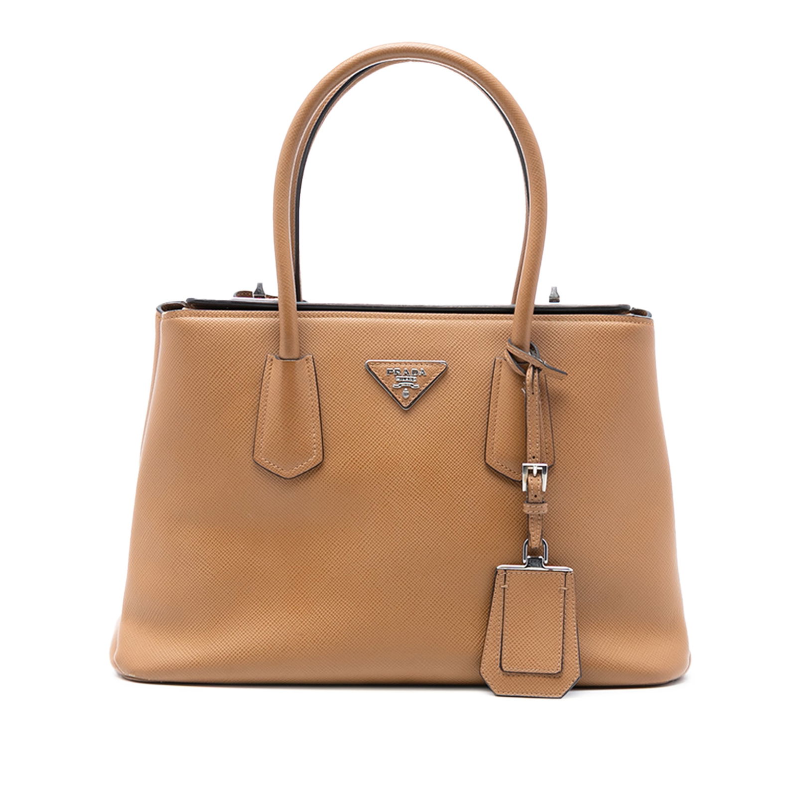 Prada Saffiano Cuir Leather Twin Satchel with Turnlock Closure (1 of 6)