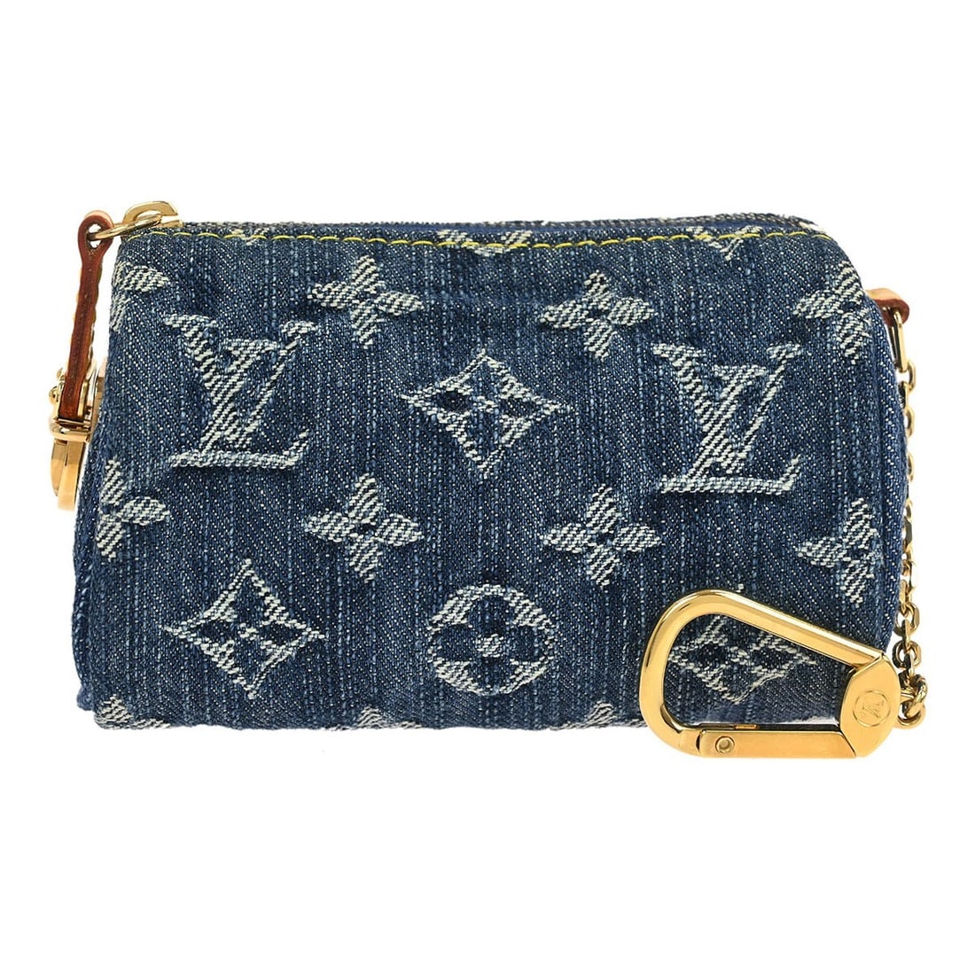 Louis Vuitton Blue Monogram Denim Trousse Speedy PM Pouch M95082: Louis Vuitton Blue Monogram Denim Trousse Speedy PM Pouch M95082 The Louis Vuitton Blue Monogram Denim Trousse Speedy PM Pouch is a stylish and functional accessory perfect for casual occasions. This