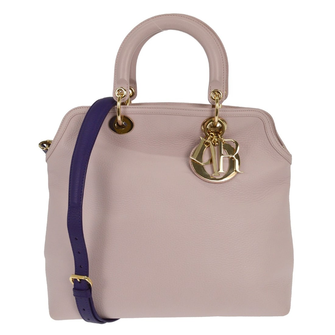Granville Satchel by Christian Dior in Light Pink and Purple: Granville Satchel by Christian Dior in Light Pink and Purple This Christian Dior Granville Satchel is crafted in light pink and purple tones. The handbag is designed for female use and remains in very