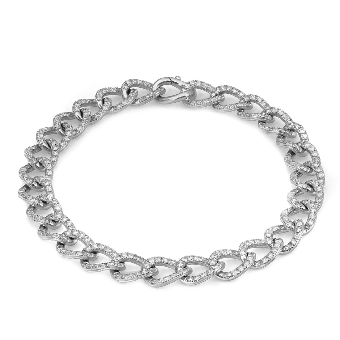 Rachel Koen 14K White Gold Round Cut Diamond Cuban Link Bracelet 2.69 CT 7 Inch: Rachel Koen 14K White Gold Round Cut Diamond Cuban Link Bracelet 2.69 CT 7 Inch Enhance your jewelry collection with this exquisite Round Cut Diamond Cuban Link Chain Bracelet. Crafted from luxurious