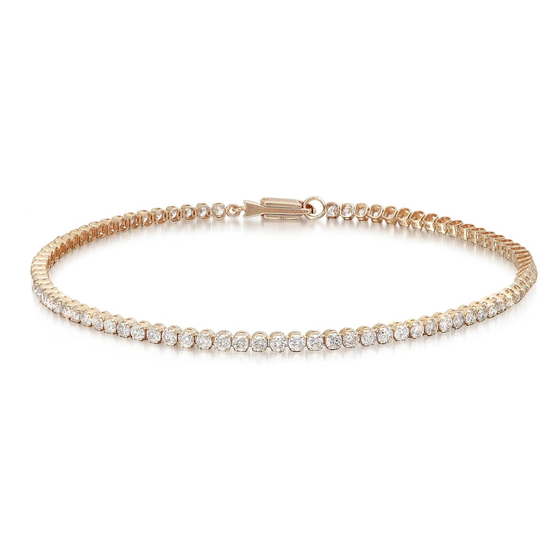 Rachel Koen 14K Yellow Gold Diamond Tennis Bracelet 1.98ct G VS2 7 Inch (1 of 5)