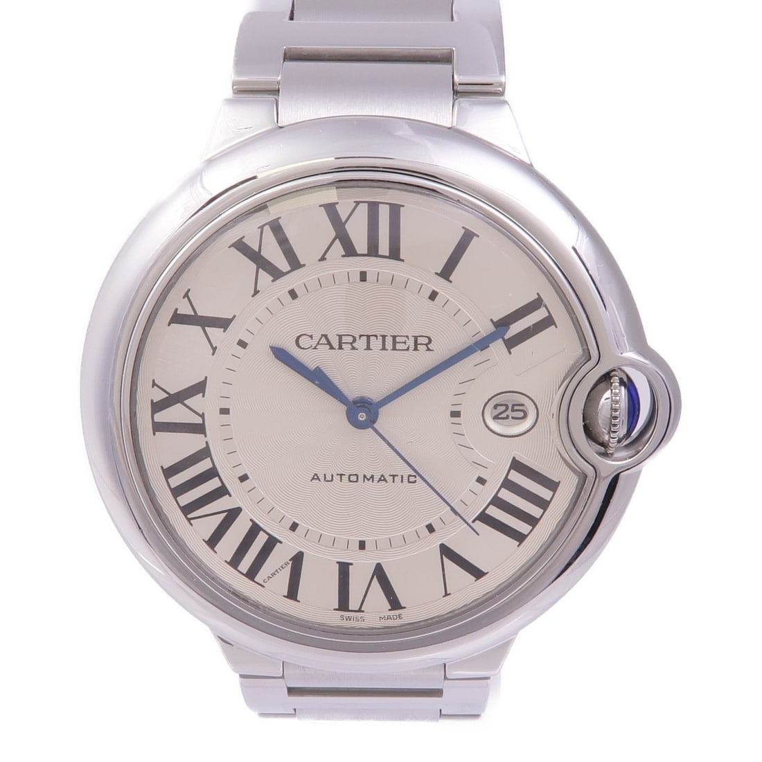 CARTIER Ballon Blue Automatic Stainless Steel Wristwatch Silver Dial (1 of 12)