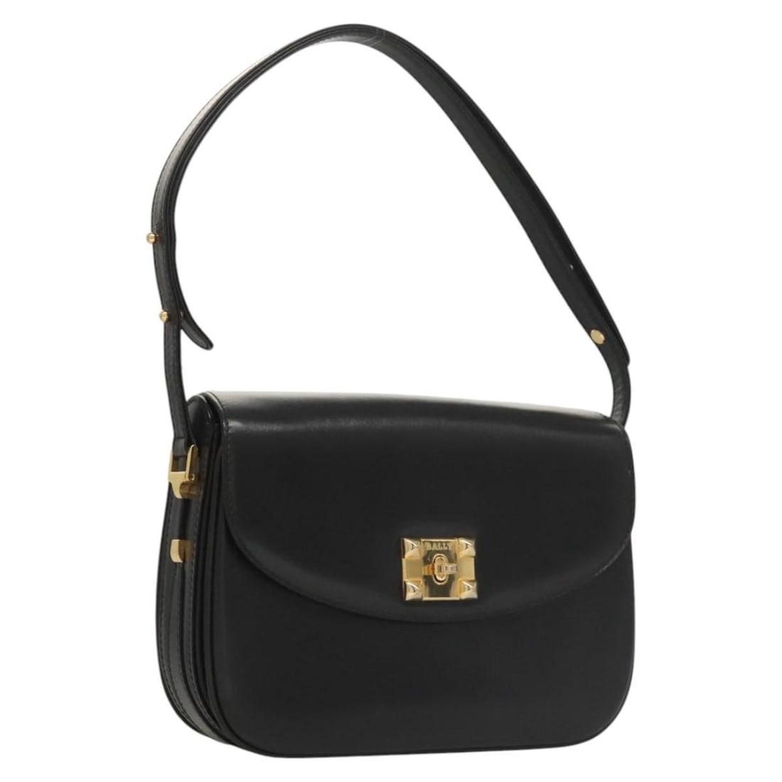BALLY Leather Shoulder Bag Black Gold Made in Italy BA1153 (1 of 18)