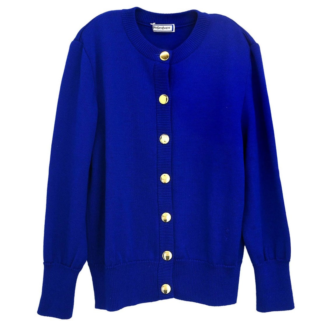 Yves Saint Laurent Blue Wool Cardigan Long Sleeve M (1 of 10)